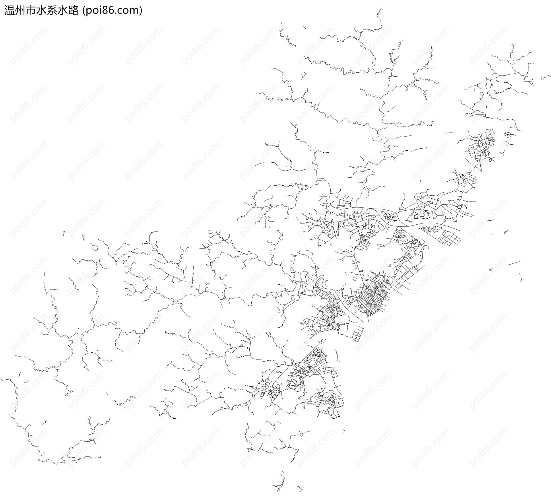 温州市水系水路地图