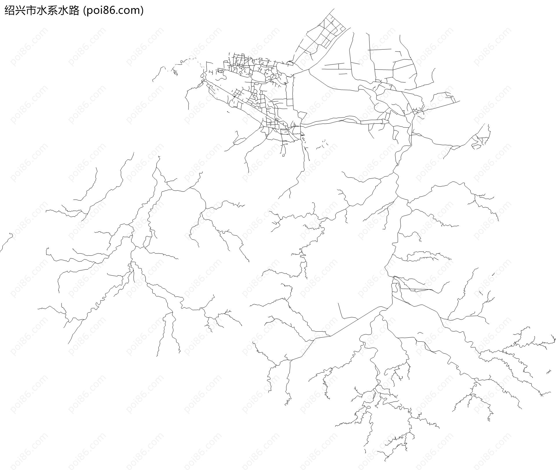 绍兴市水系水路地图