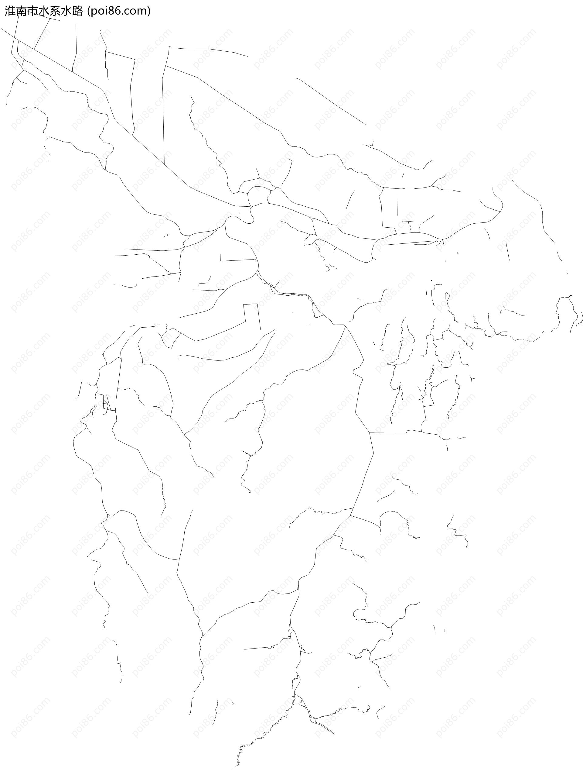 淮南市水系水路地图