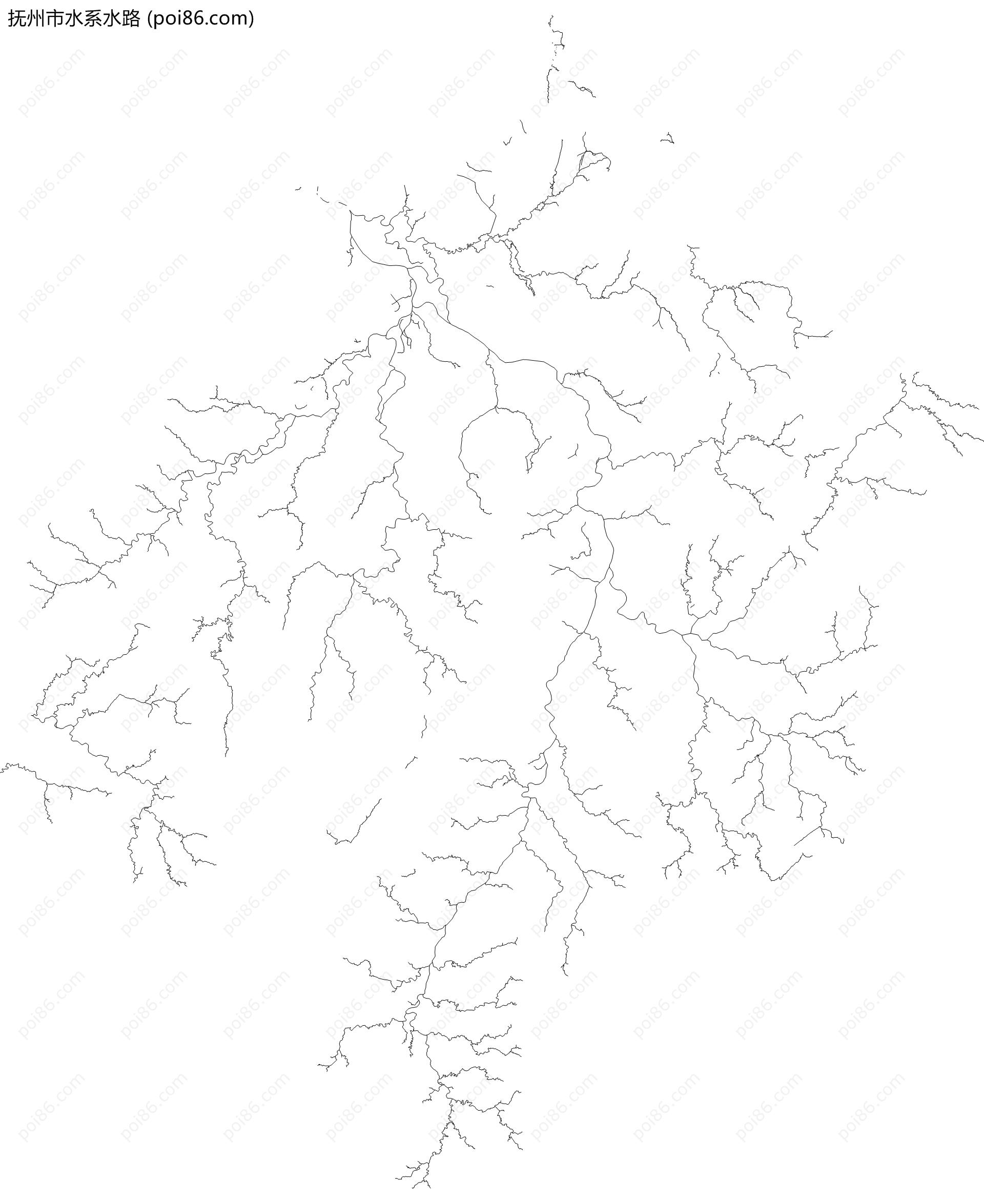 抚州市水系水路地图