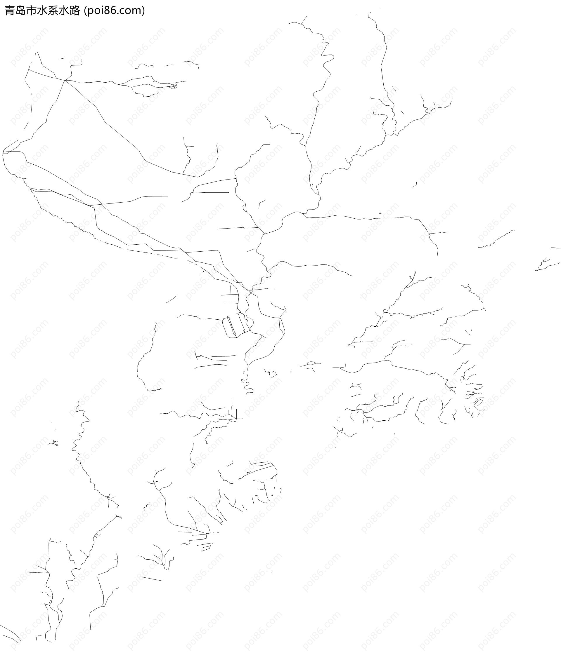 青岛市水系水路地图