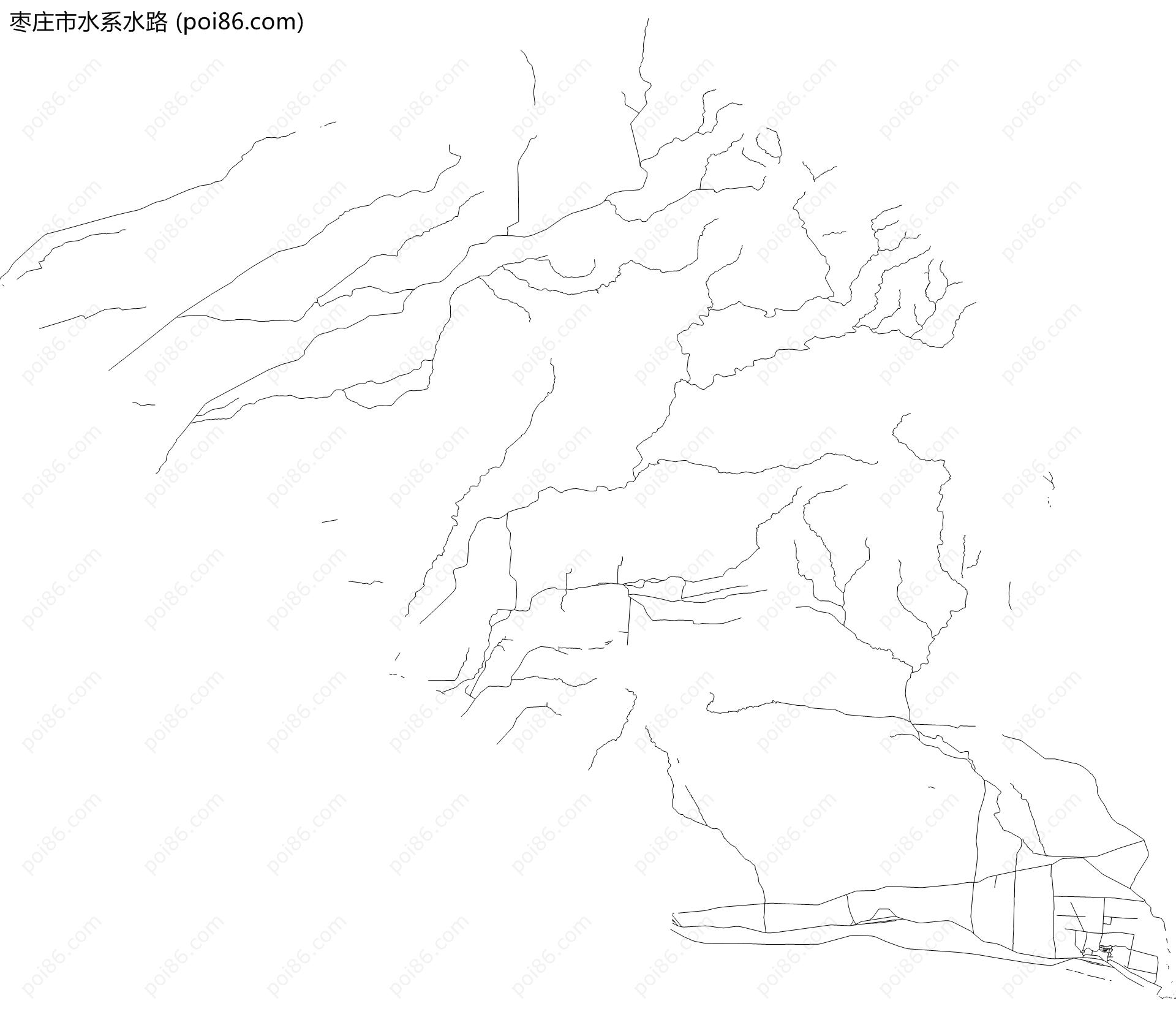 枣庄市水系水路地图
