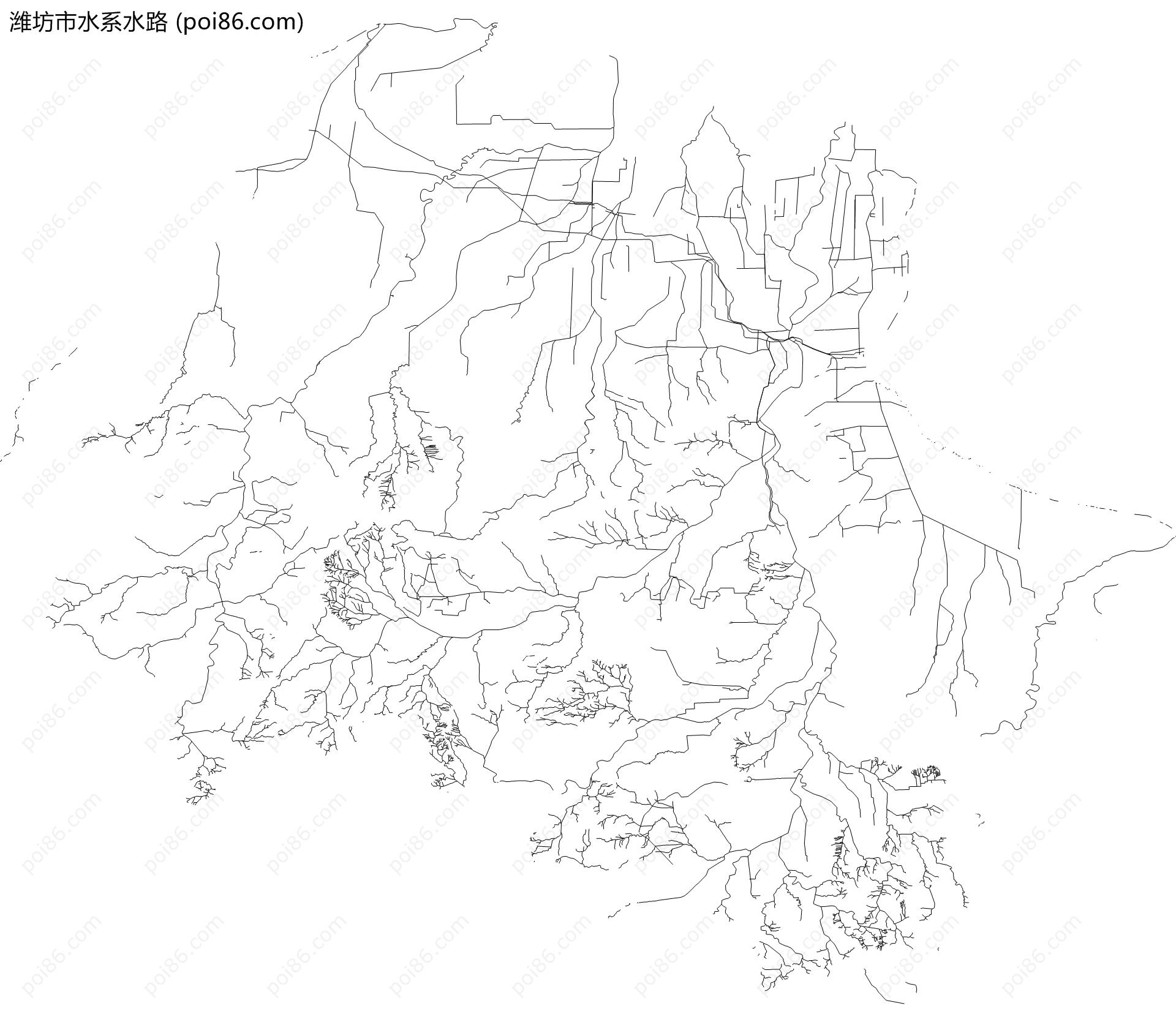 潍坊市水系水路地图