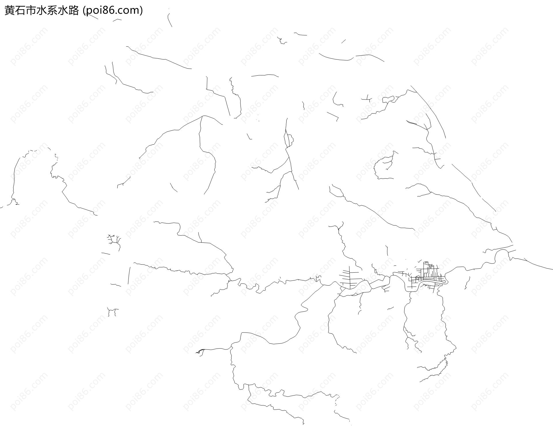 黄石市水系水路地图