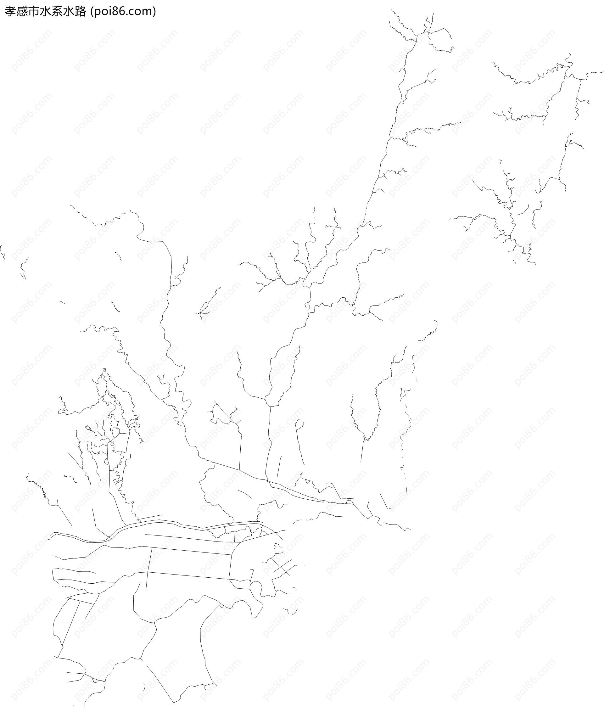 孝感市水系水路地图