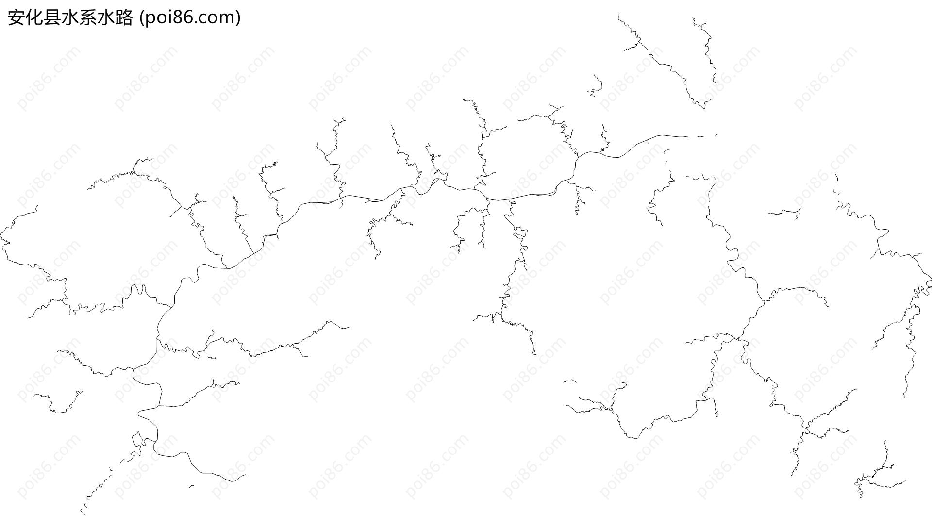 安化县水系水路地图