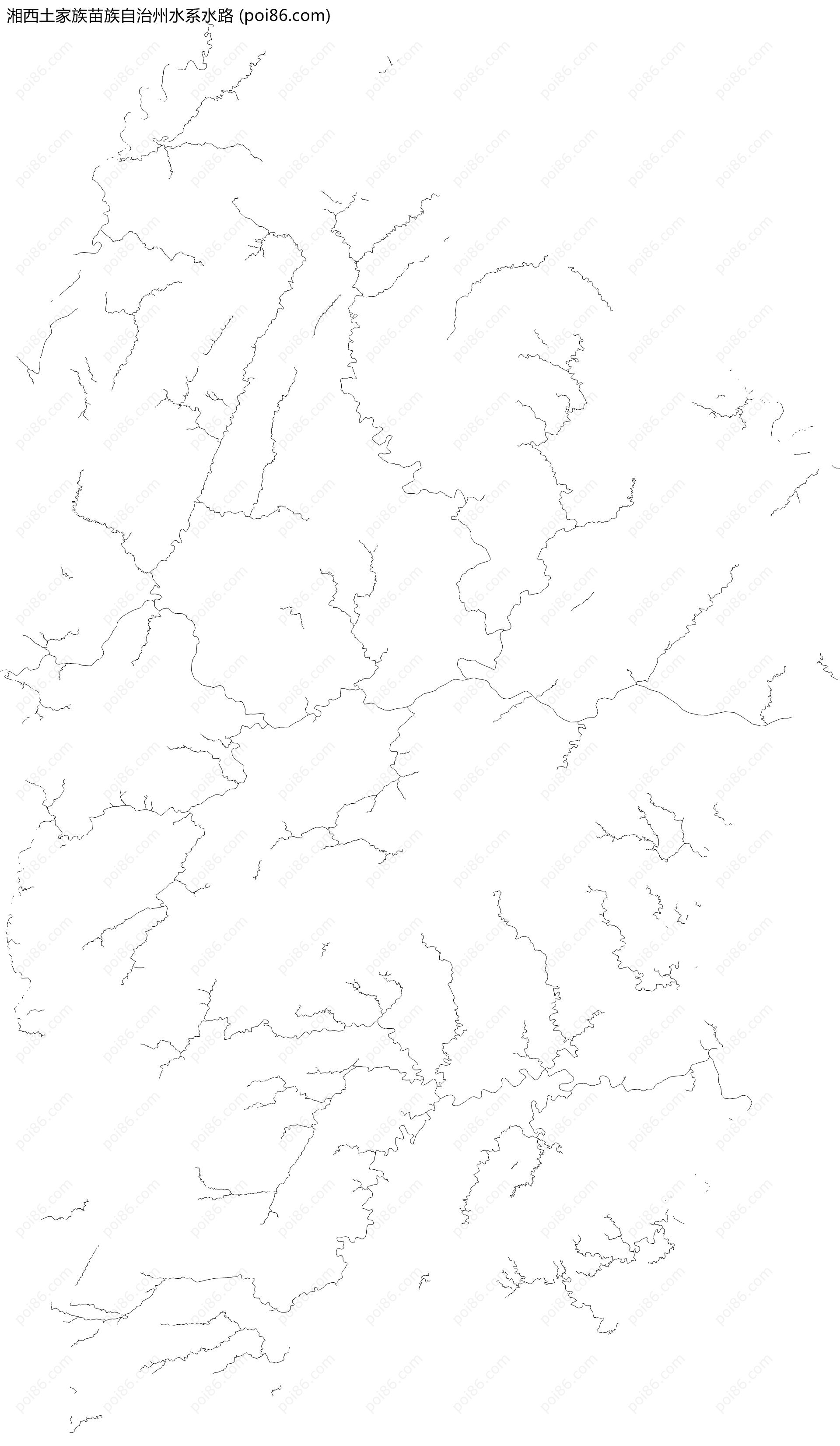 湘西土家族苗族自治州水系水路地图