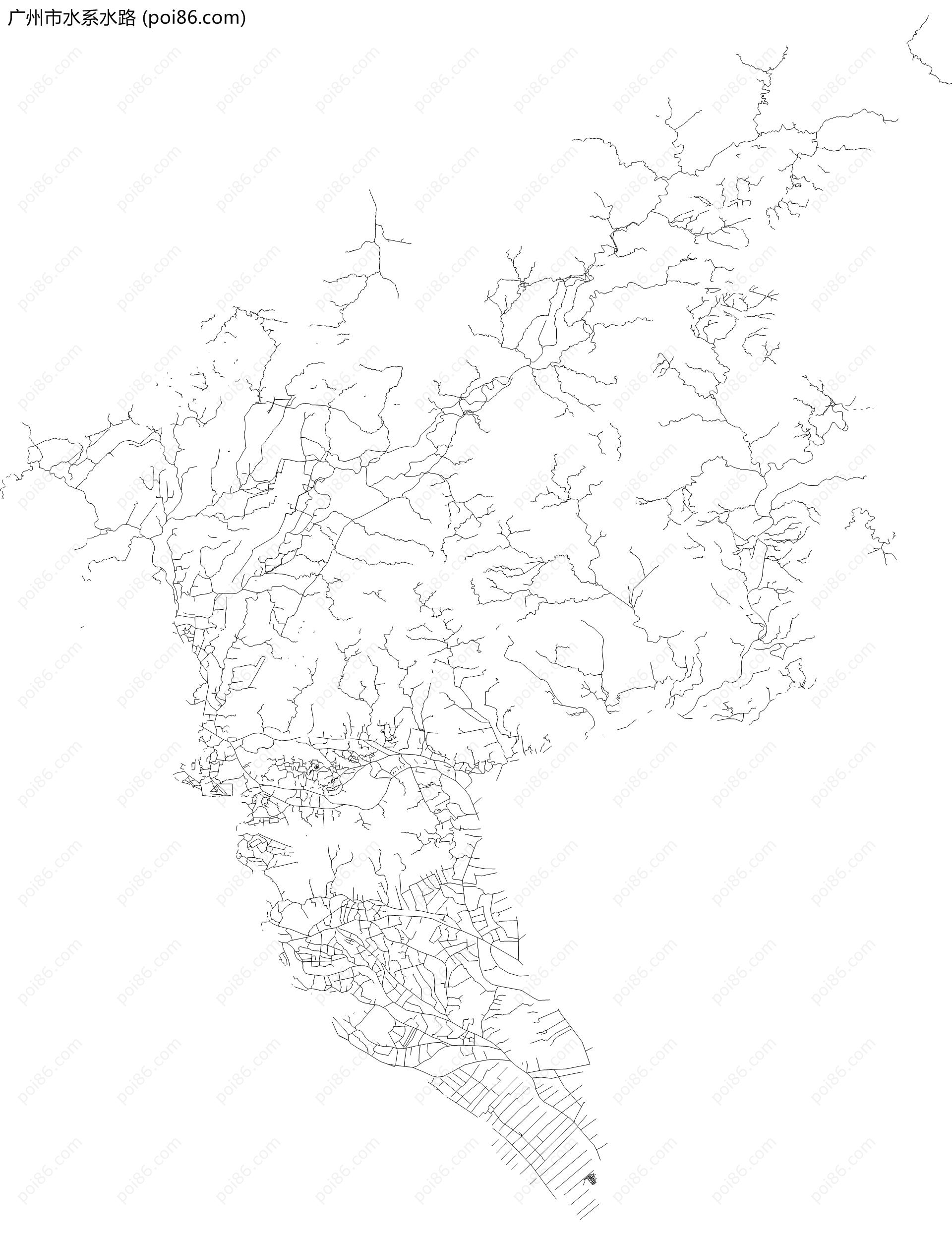 广州市水系水路地图