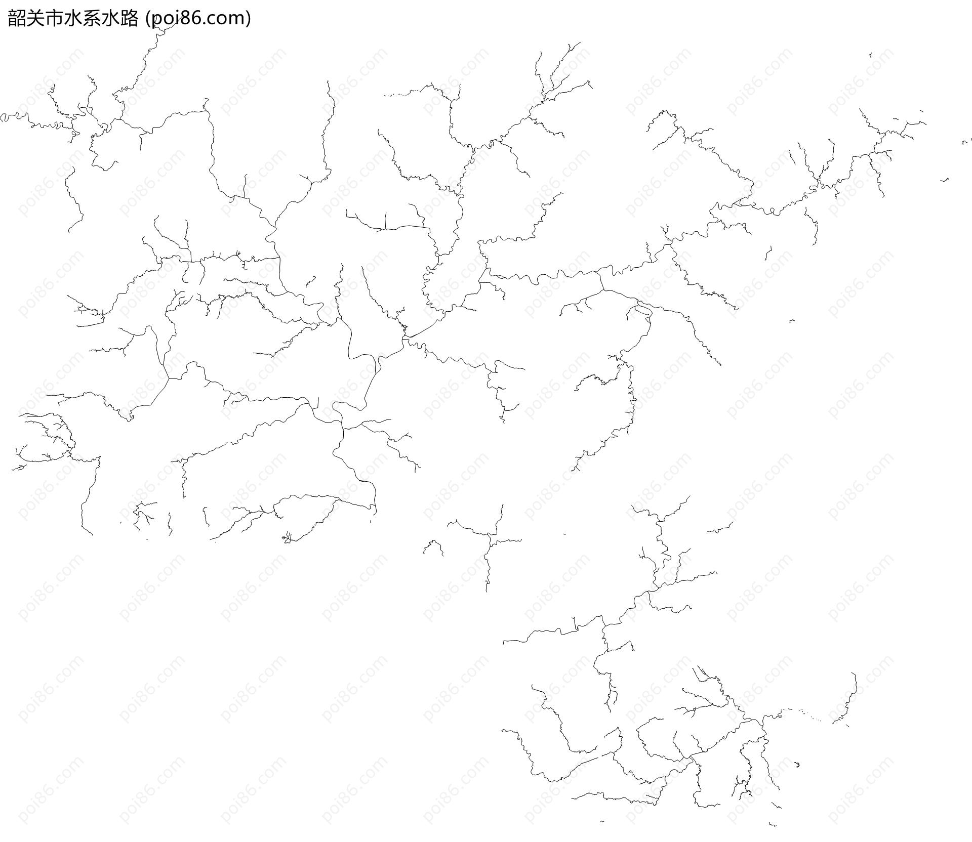 韶关市水系水路地图