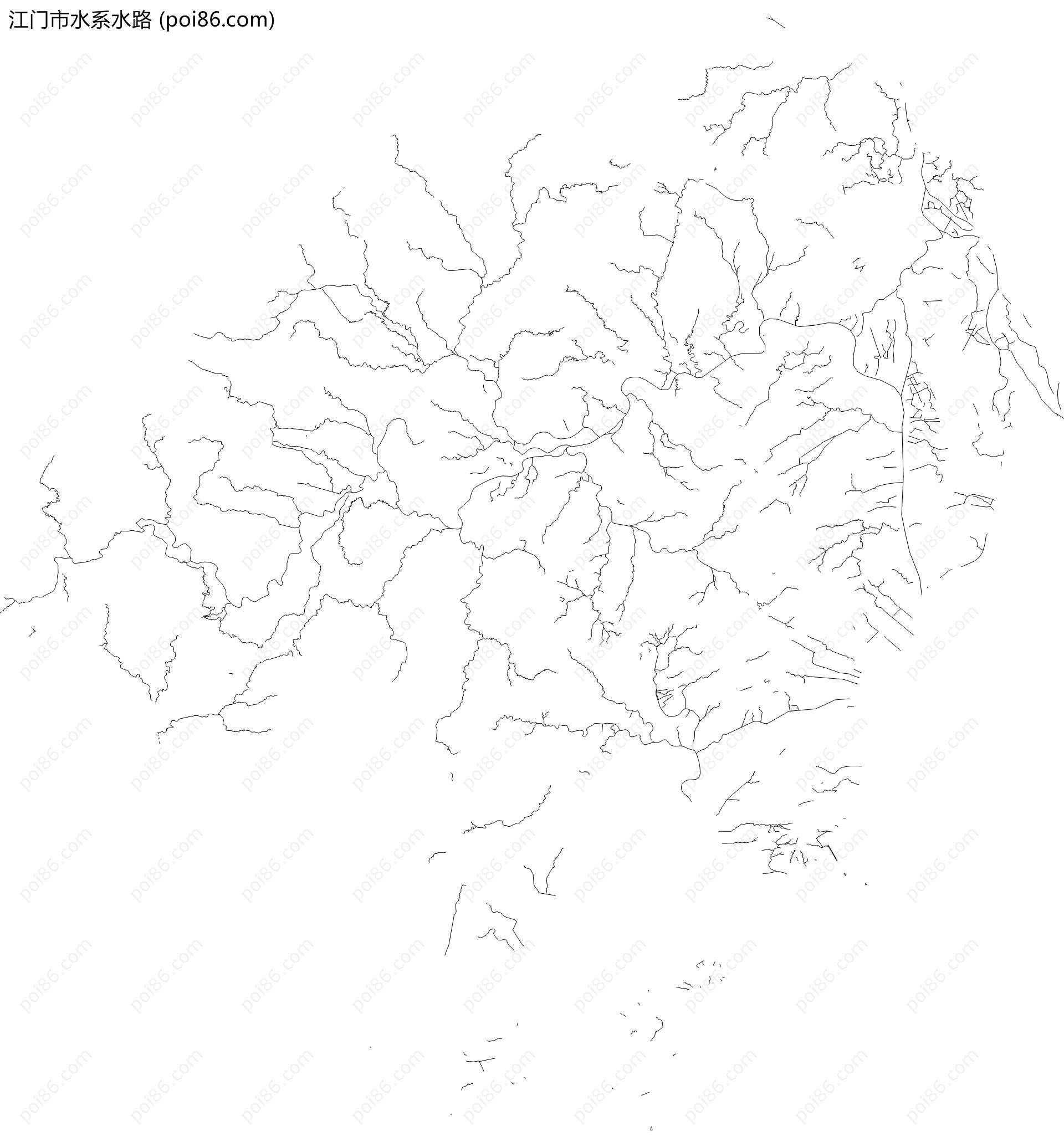 江门市水系水路地图