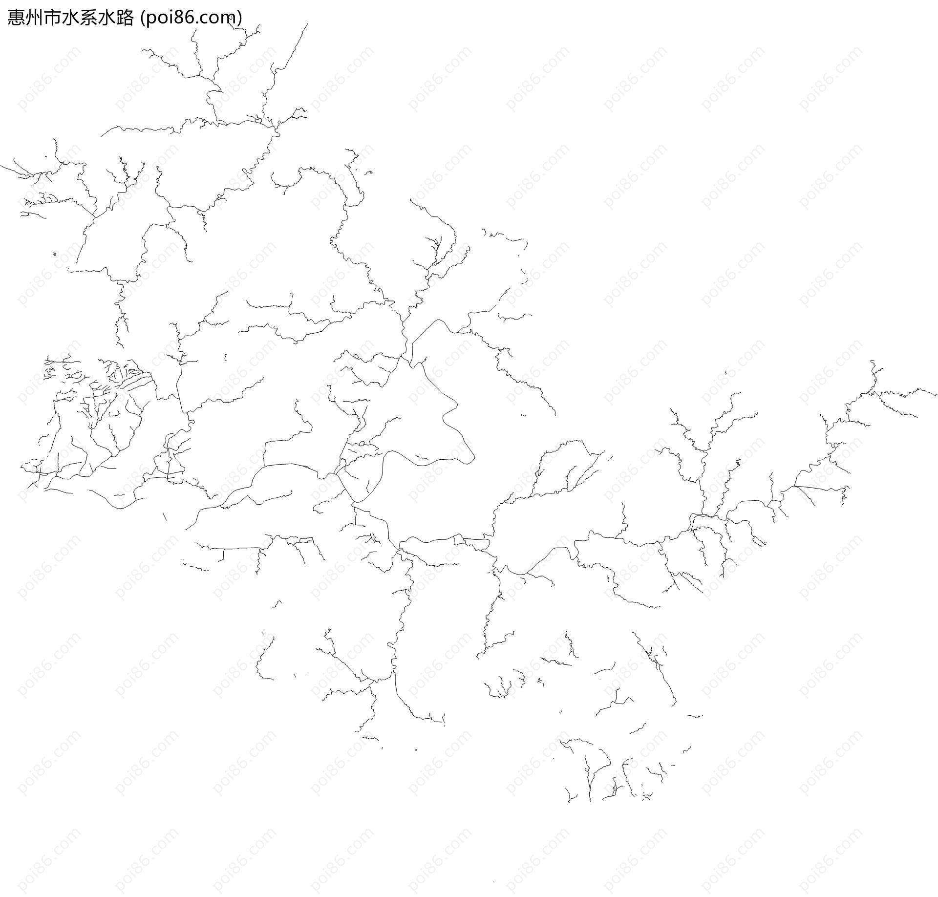 惠州市水系水路地图