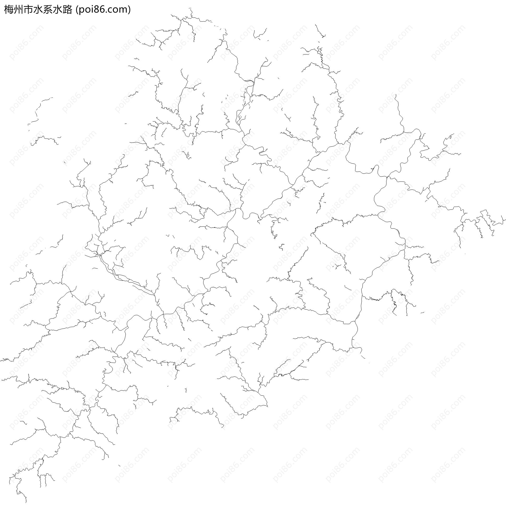梅州市水系水路地图