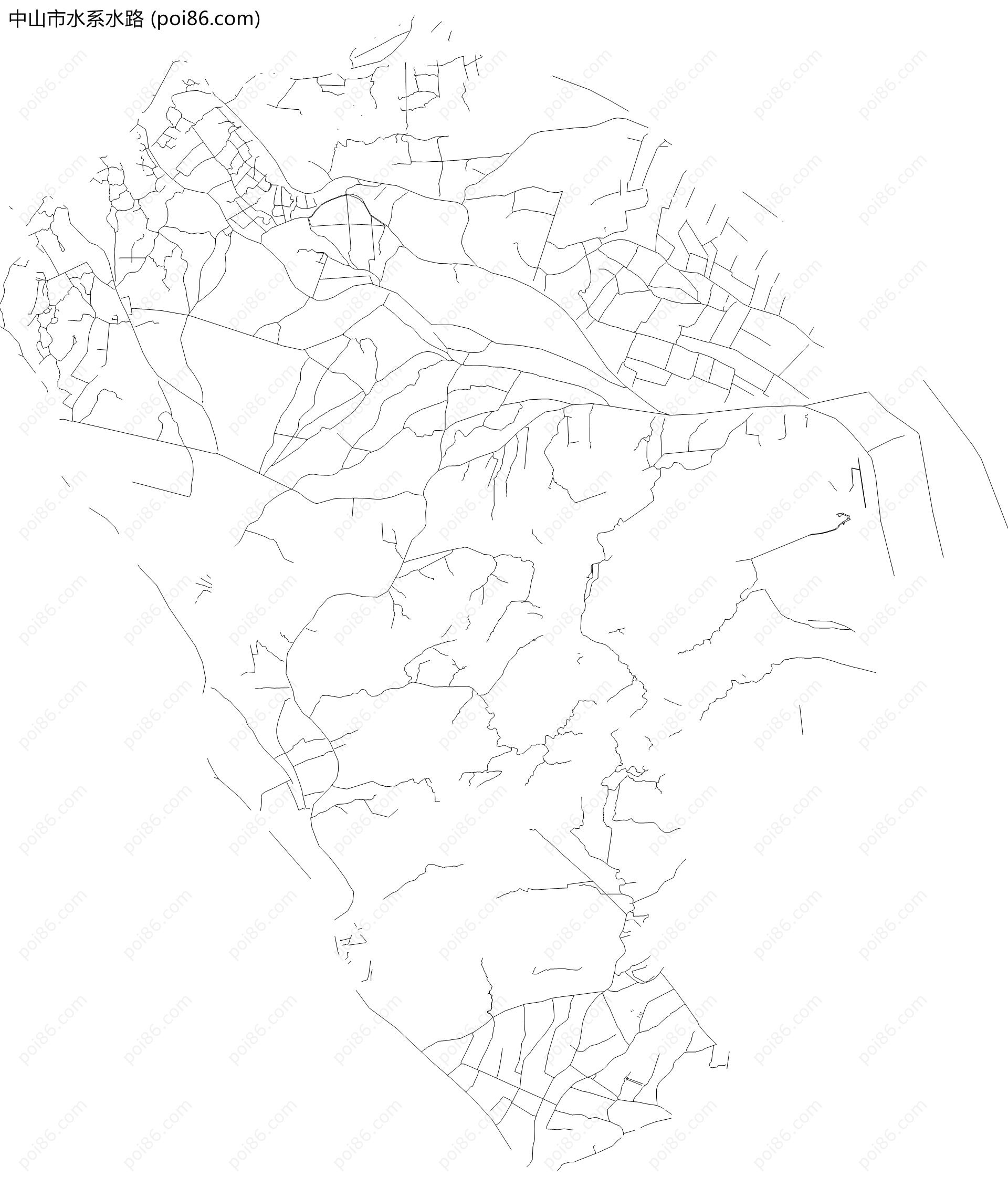 中山市水系水路地图