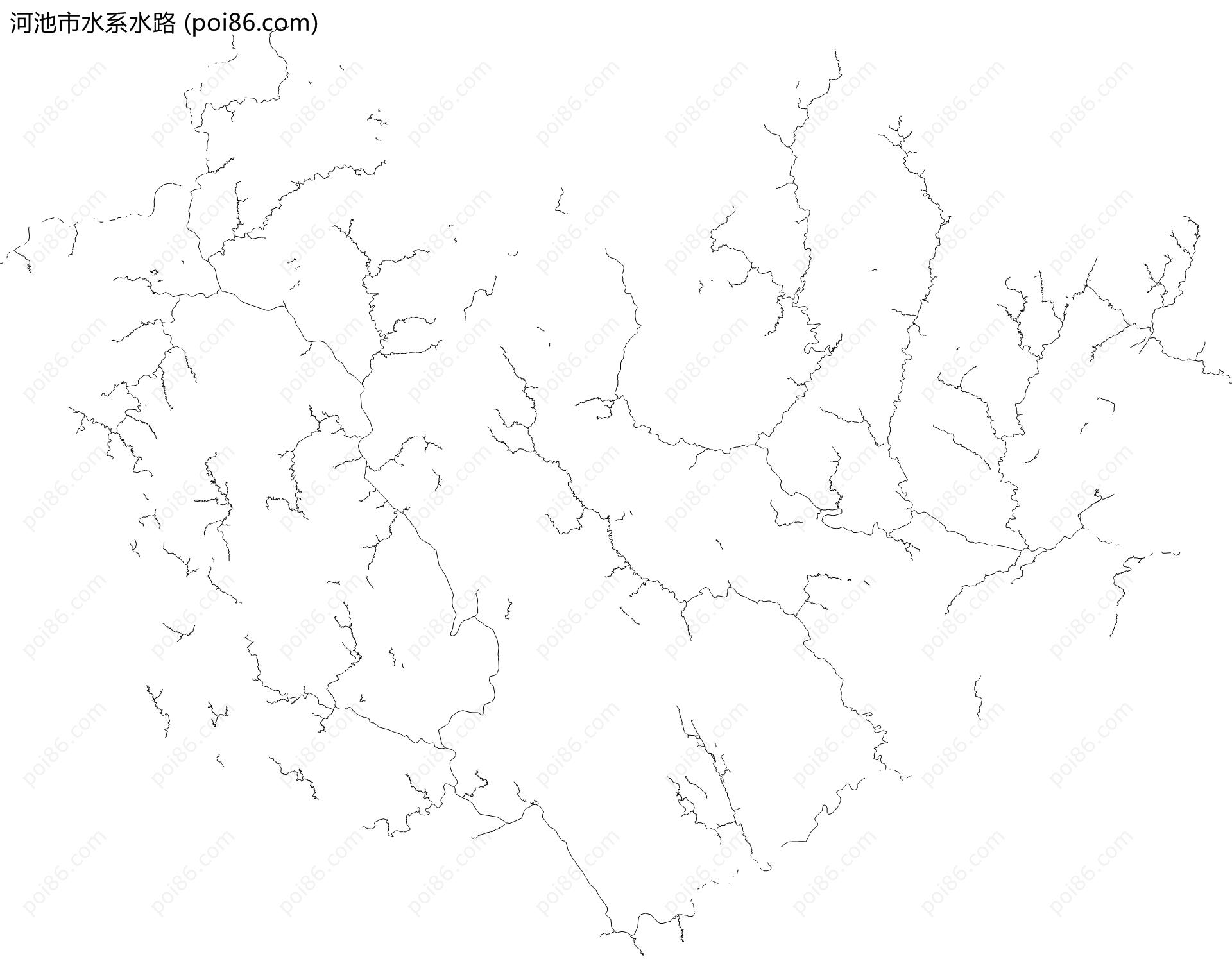 河池市水系水路地图