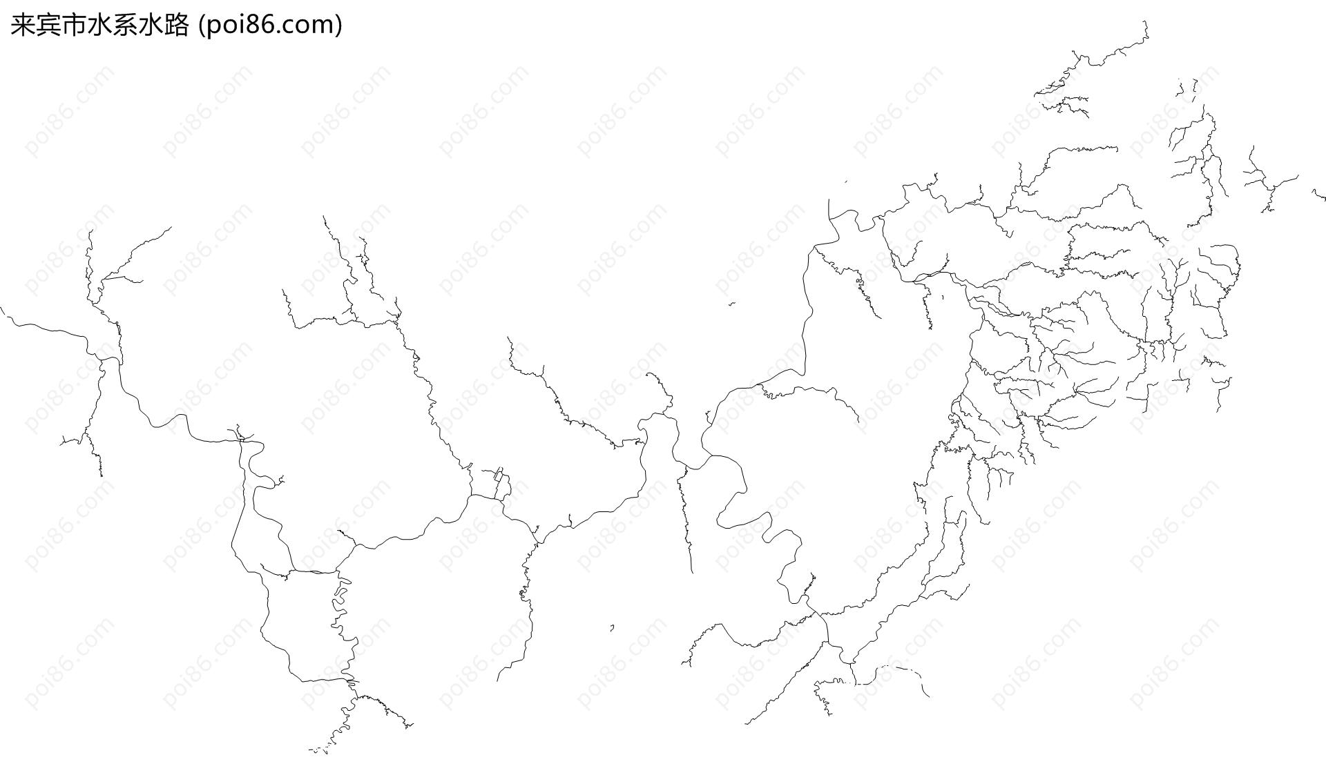 来宾市水系水路地图