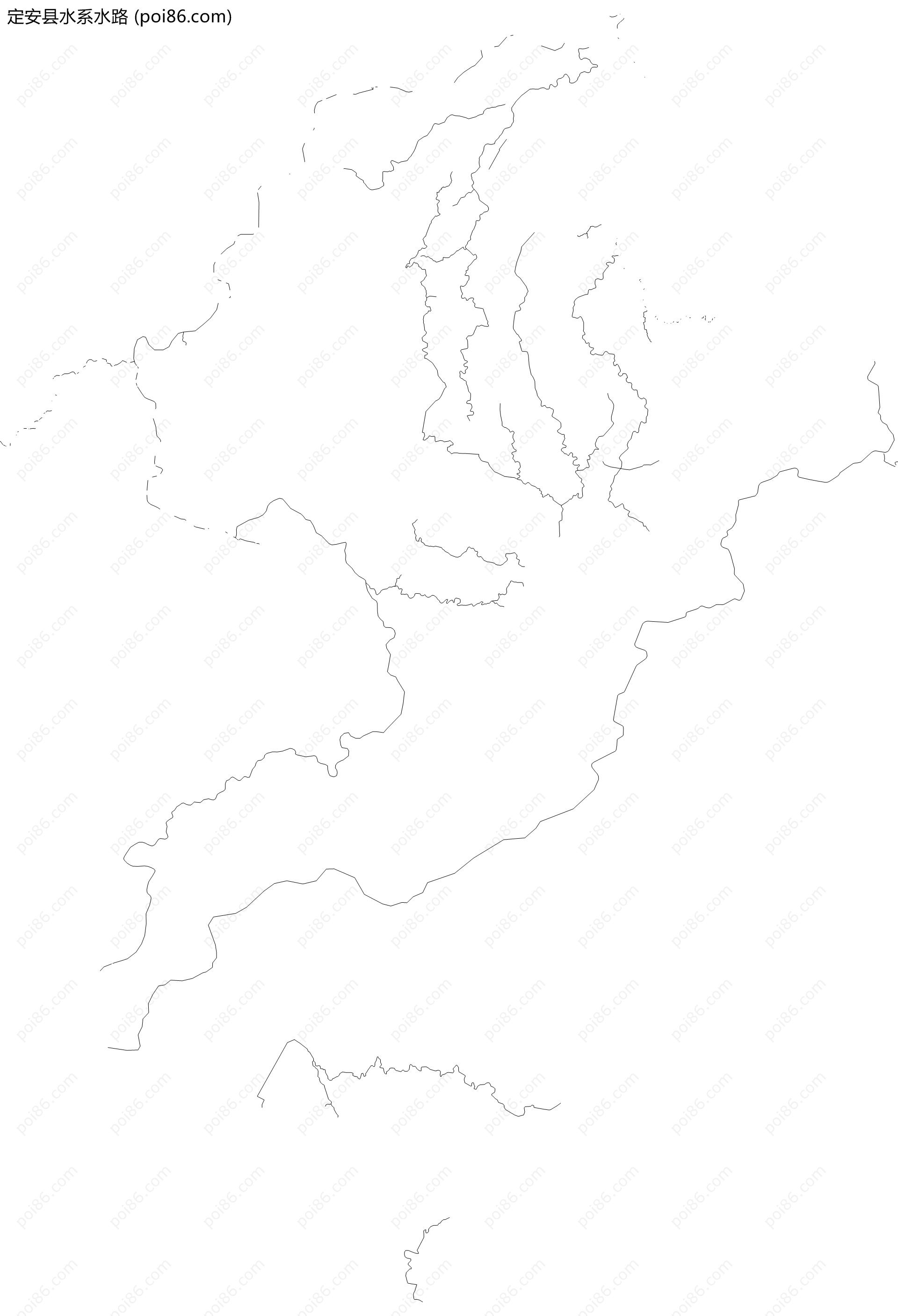 定安县水系水路地图