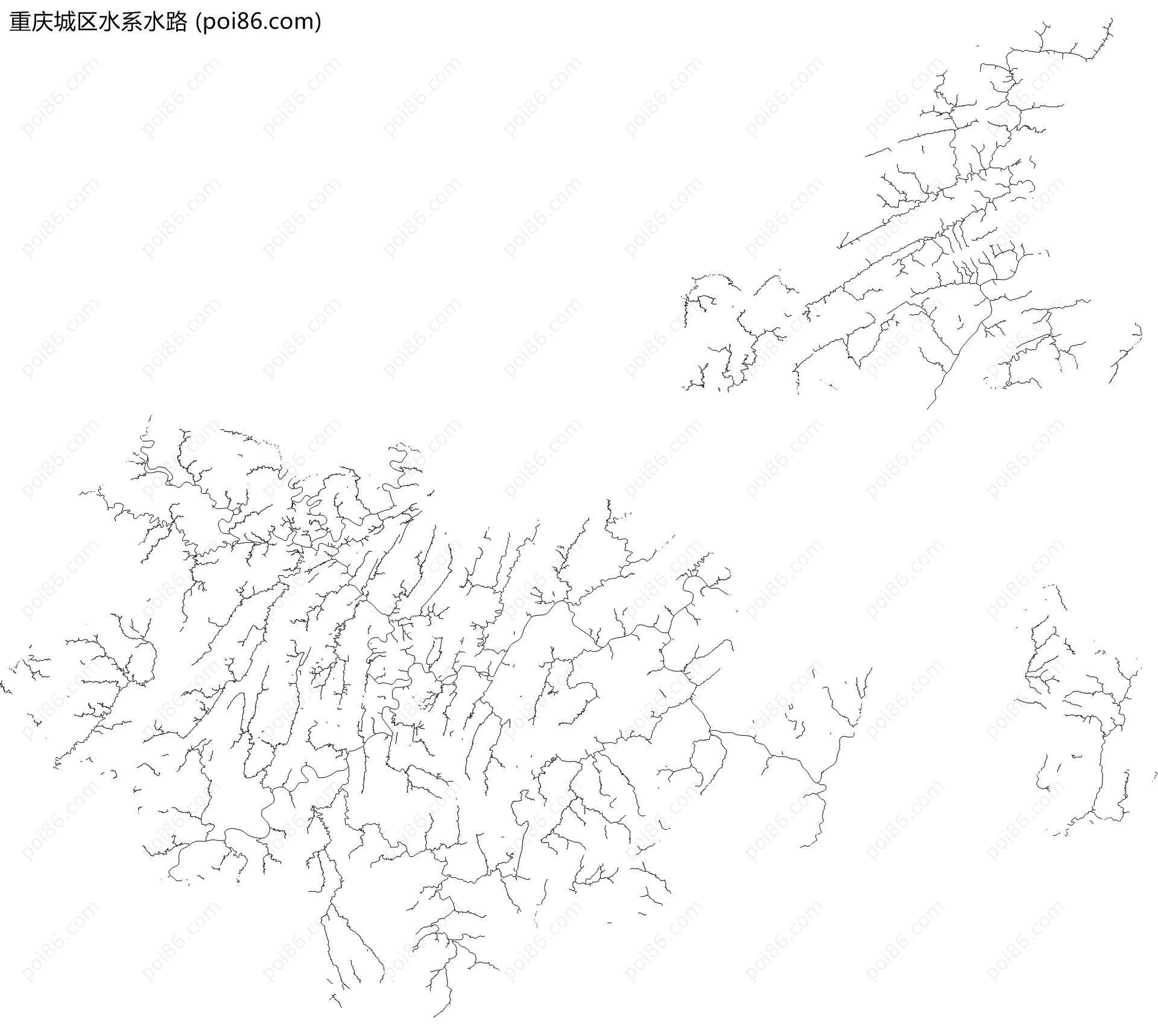 重庆城区水系水路地图