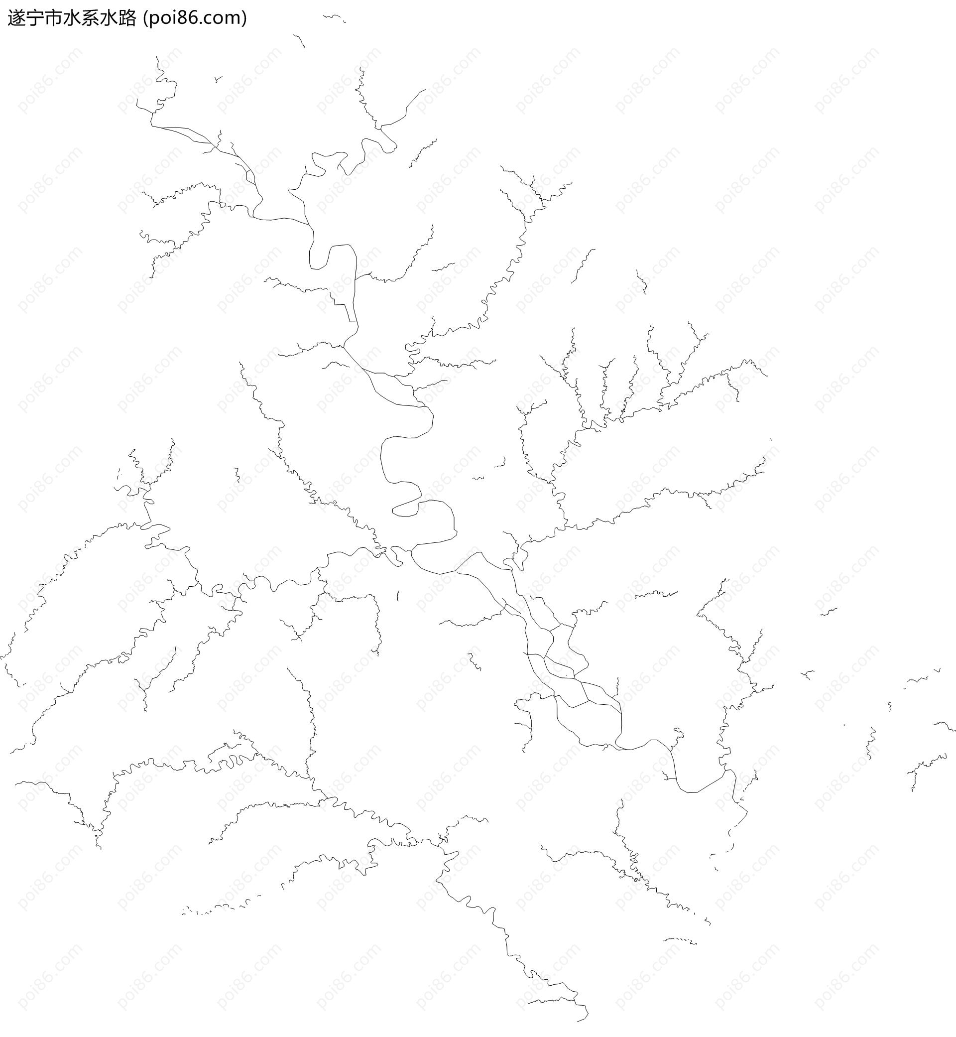 遂宁市水系水路地图
