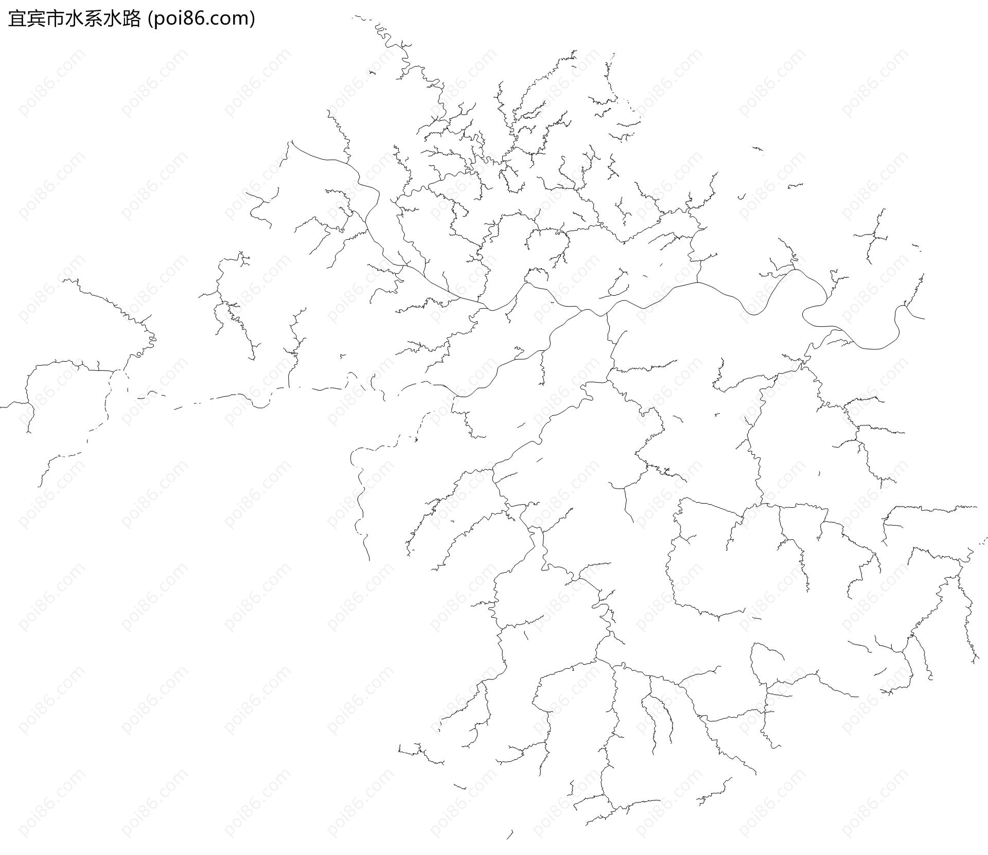 宜宾市水系水路地图