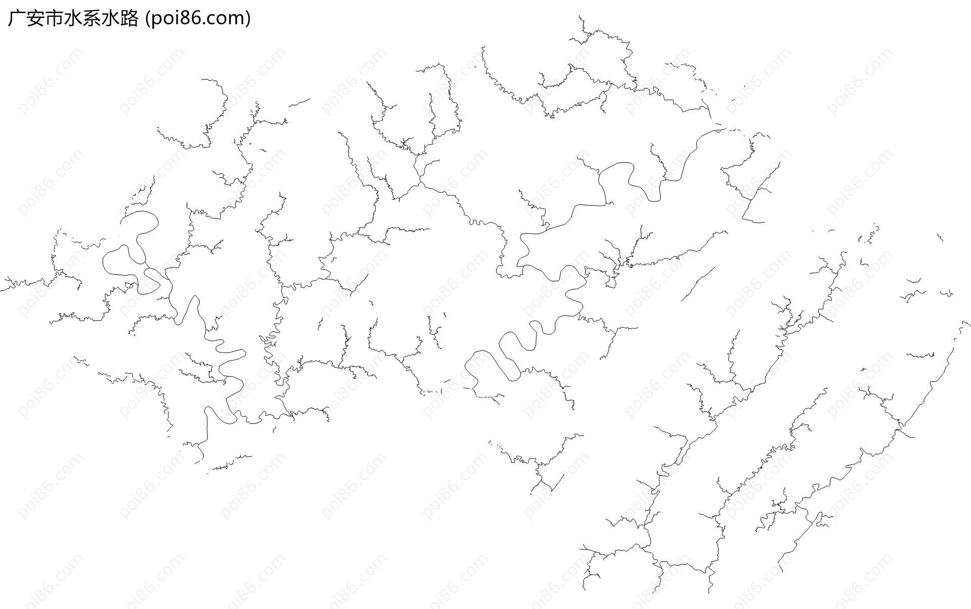 广安市水系水路地图