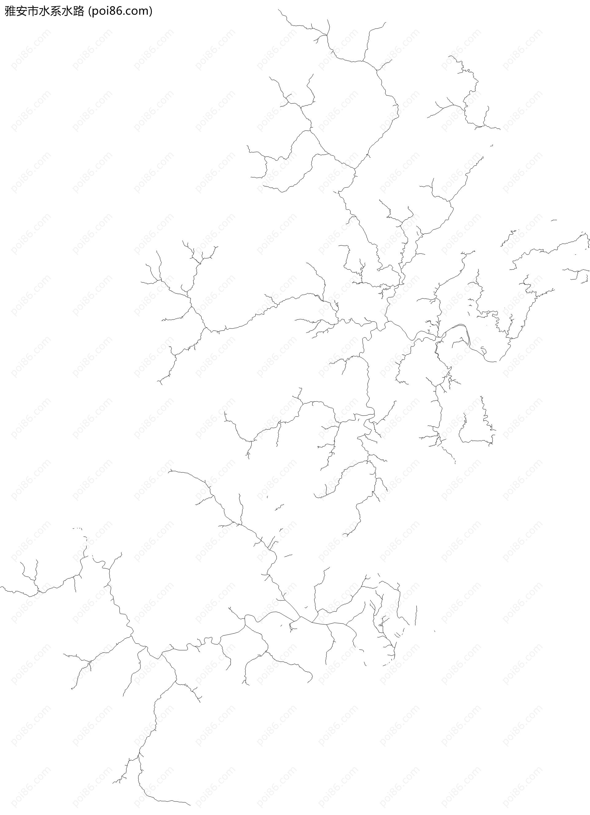 雅安市水系水路地图