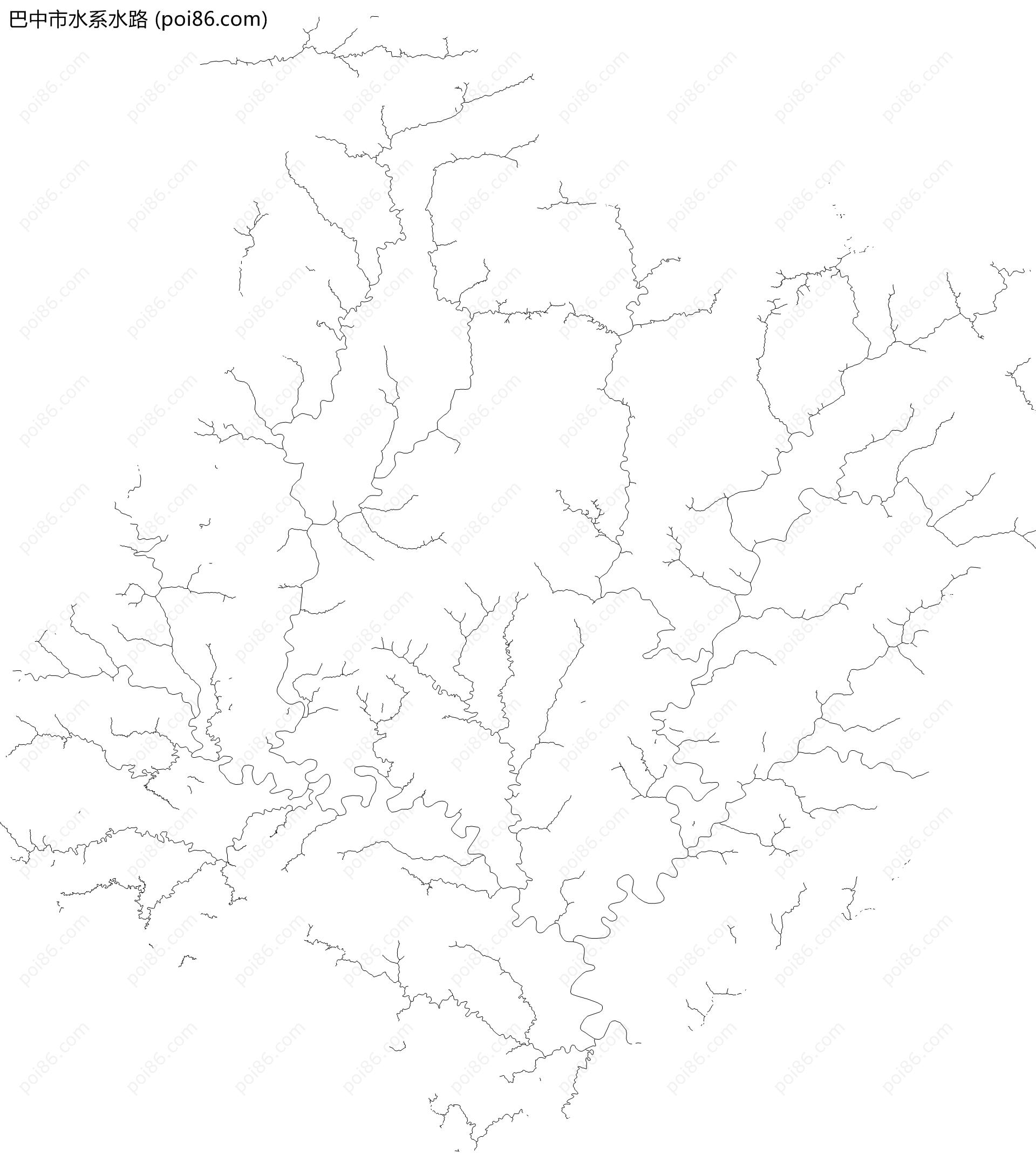 巴中市水系水路地图