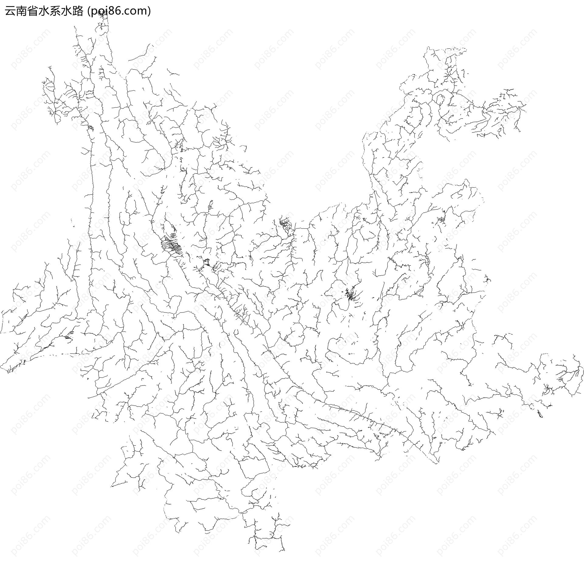 云南省水系水路地图
