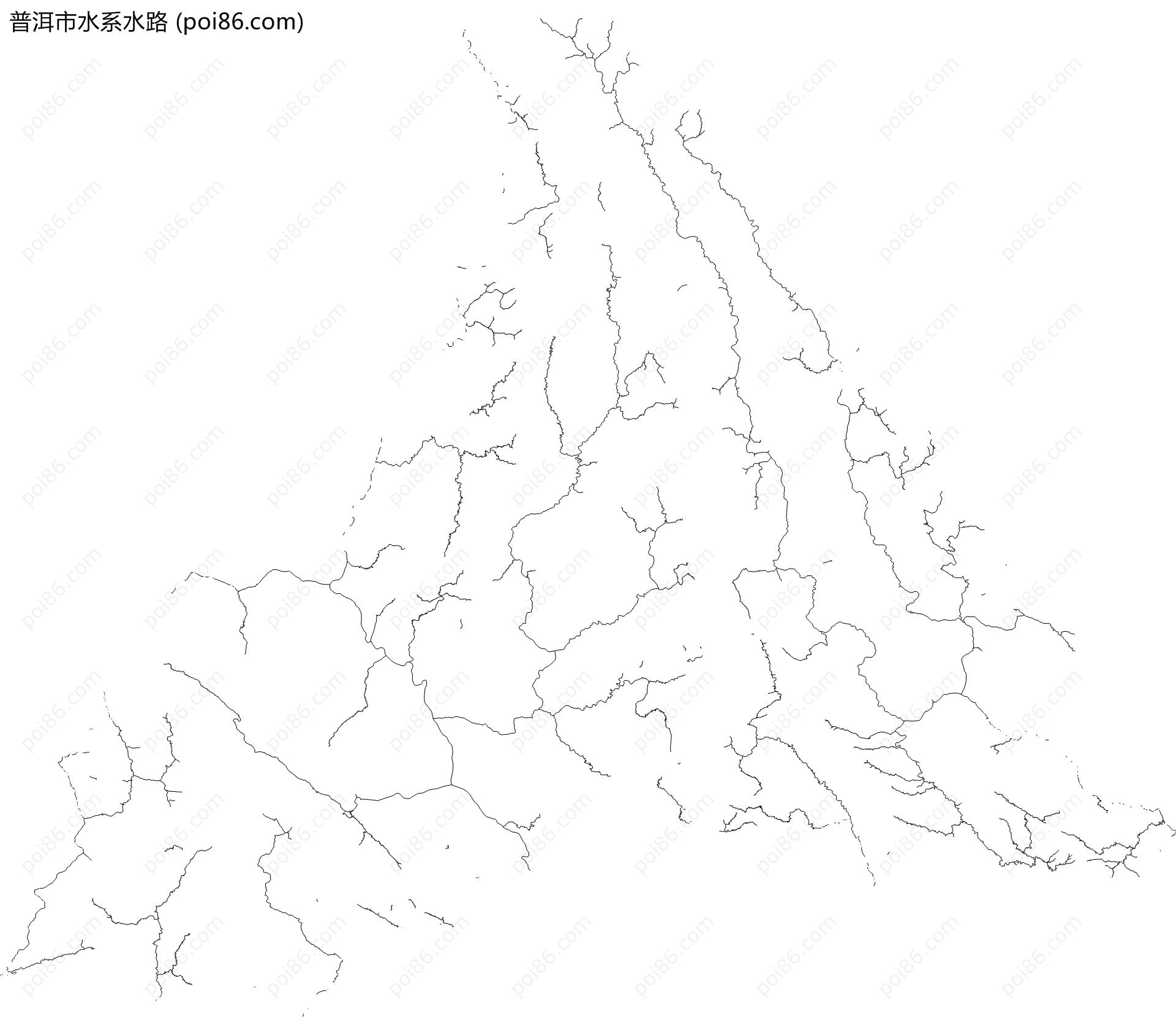 普洱市水系水路地图