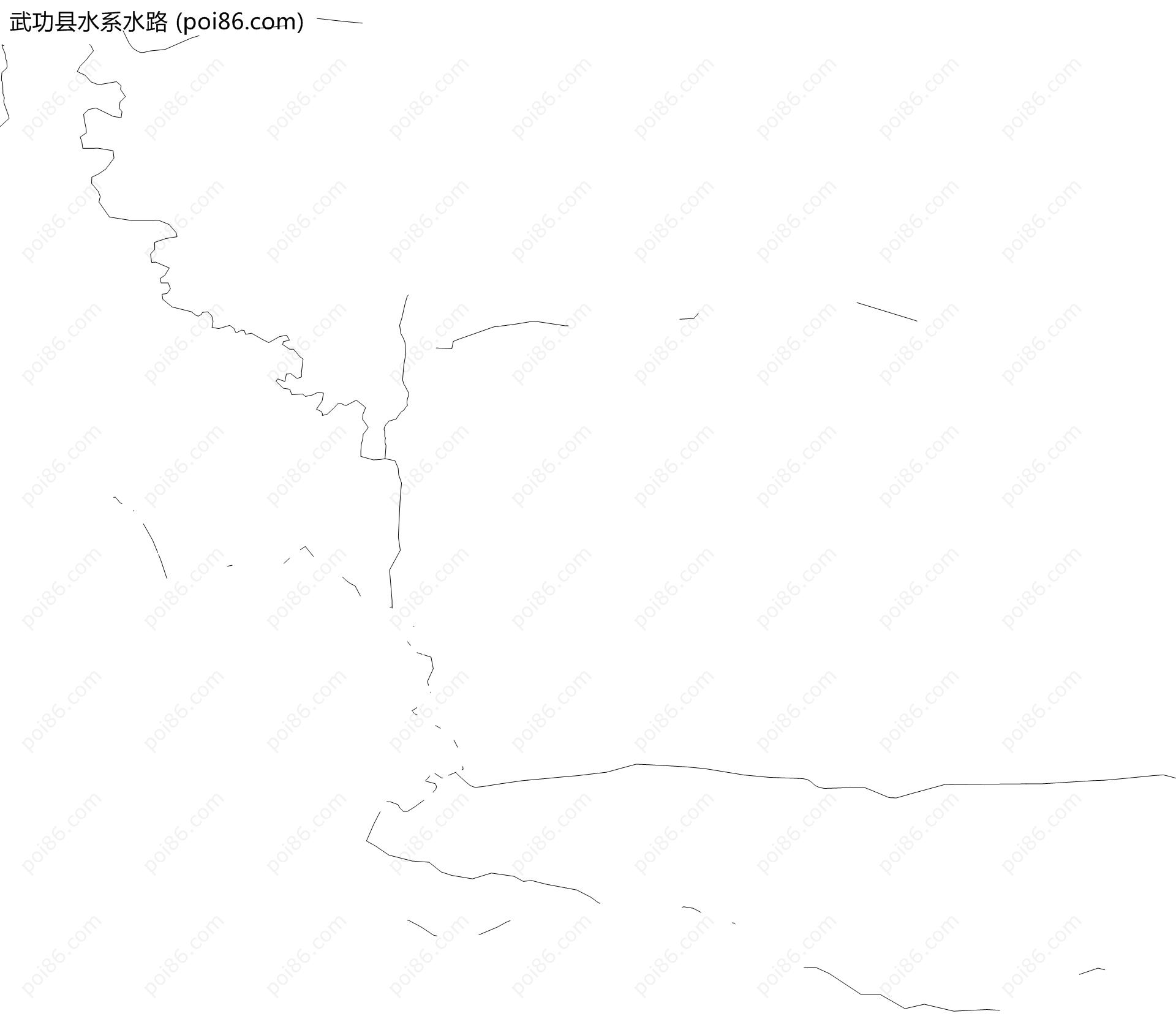 武功县水系水路地图