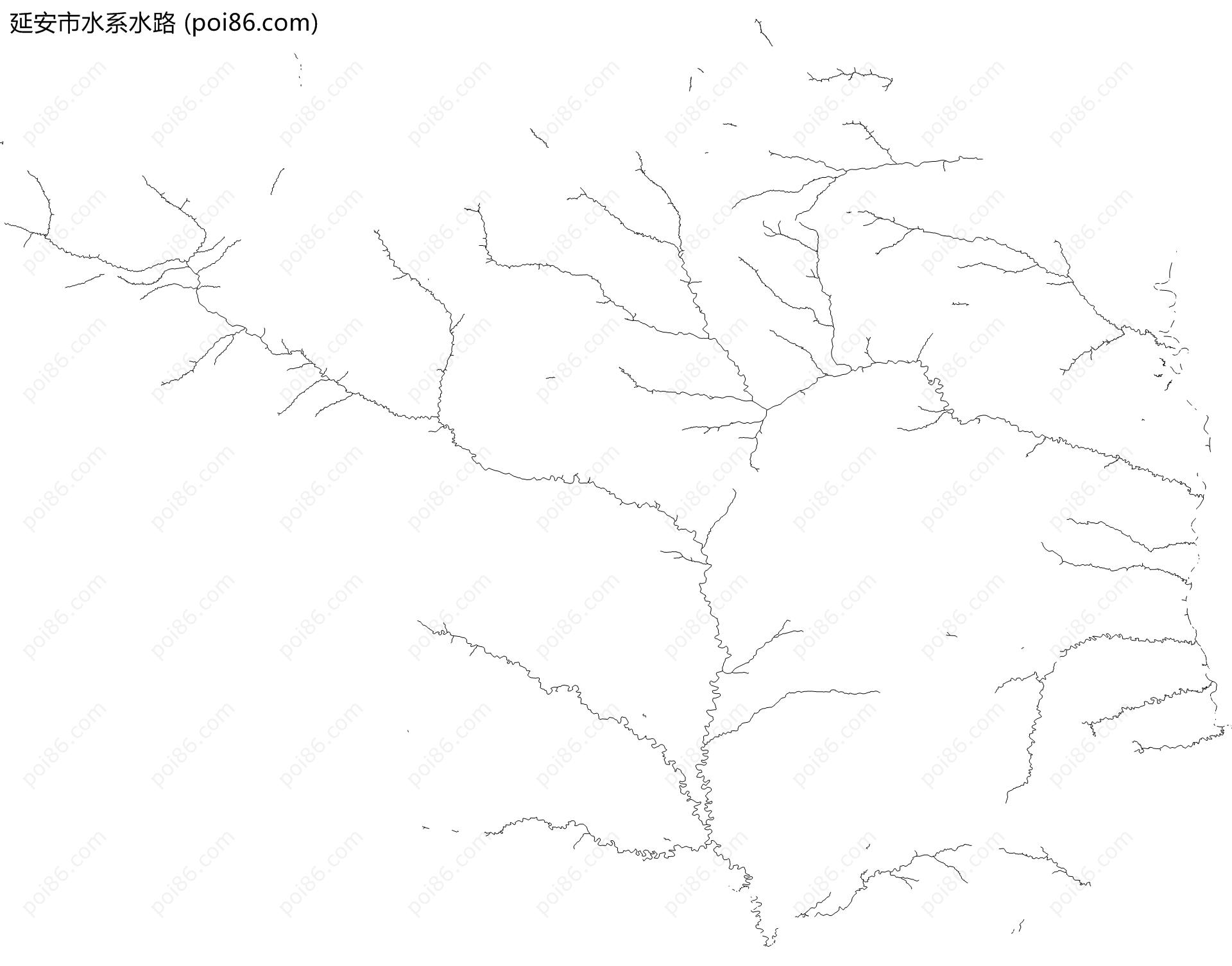 延安市水系水路地图