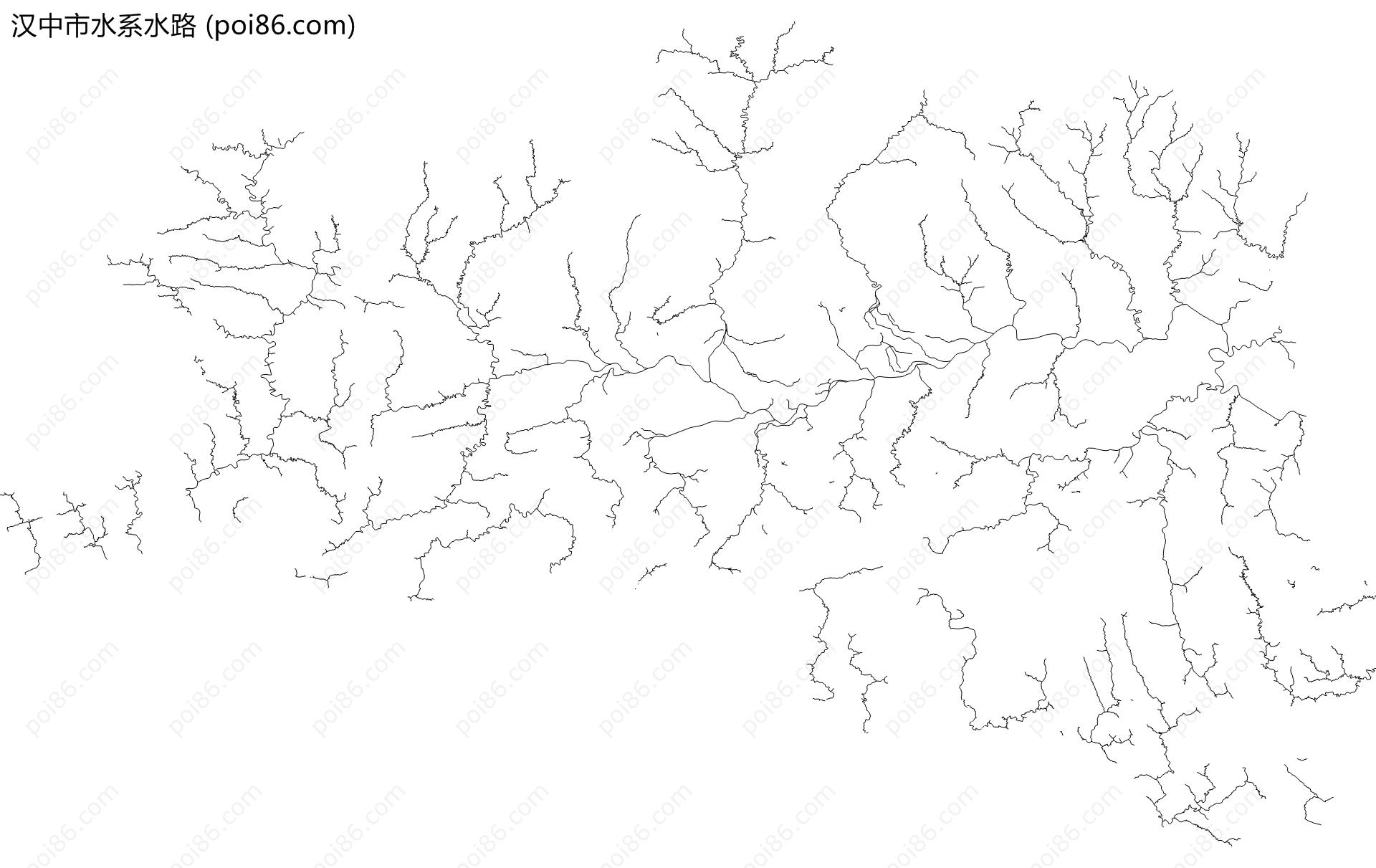 汉中市水系水路地图
