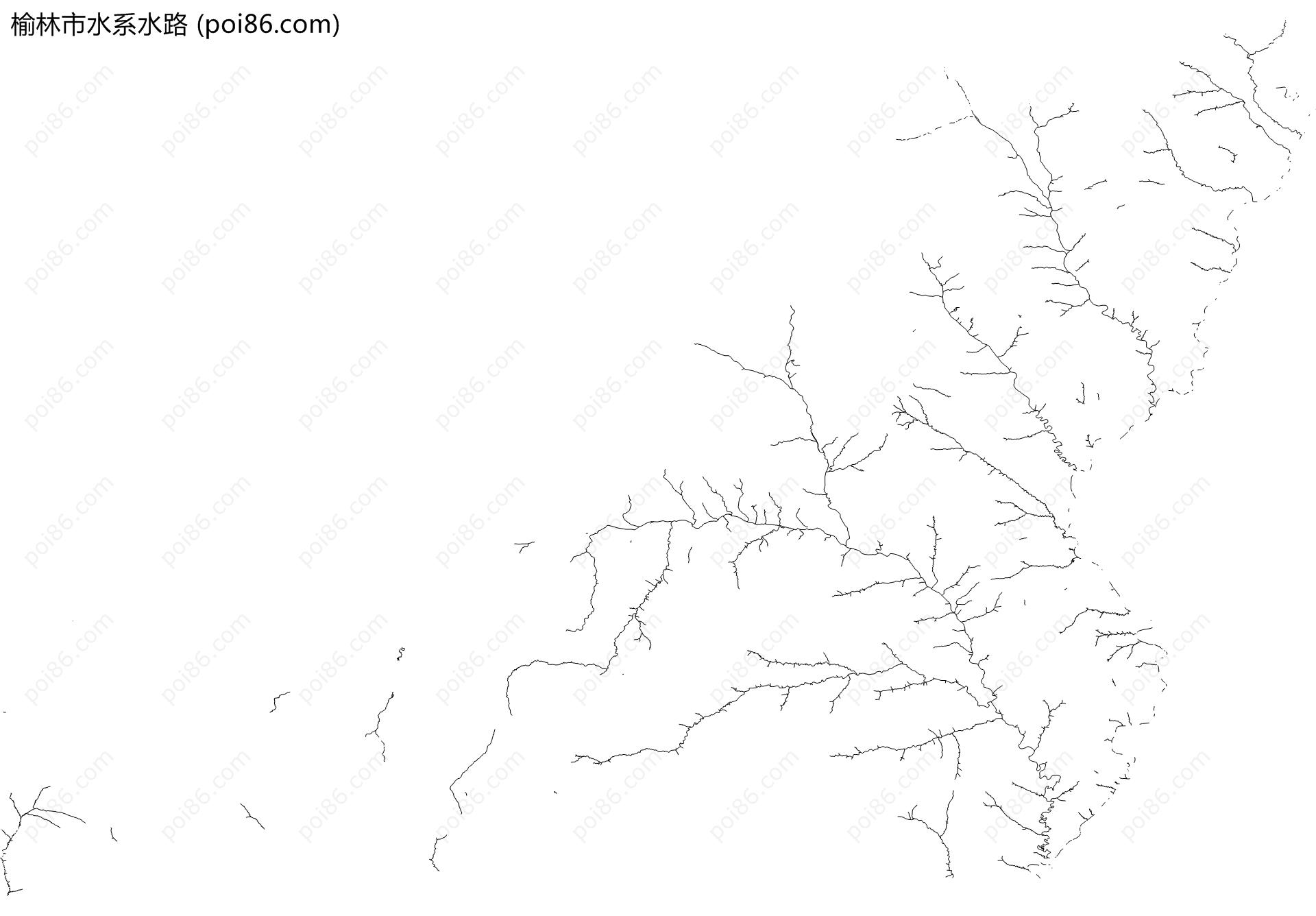 榆林市水系水路地图