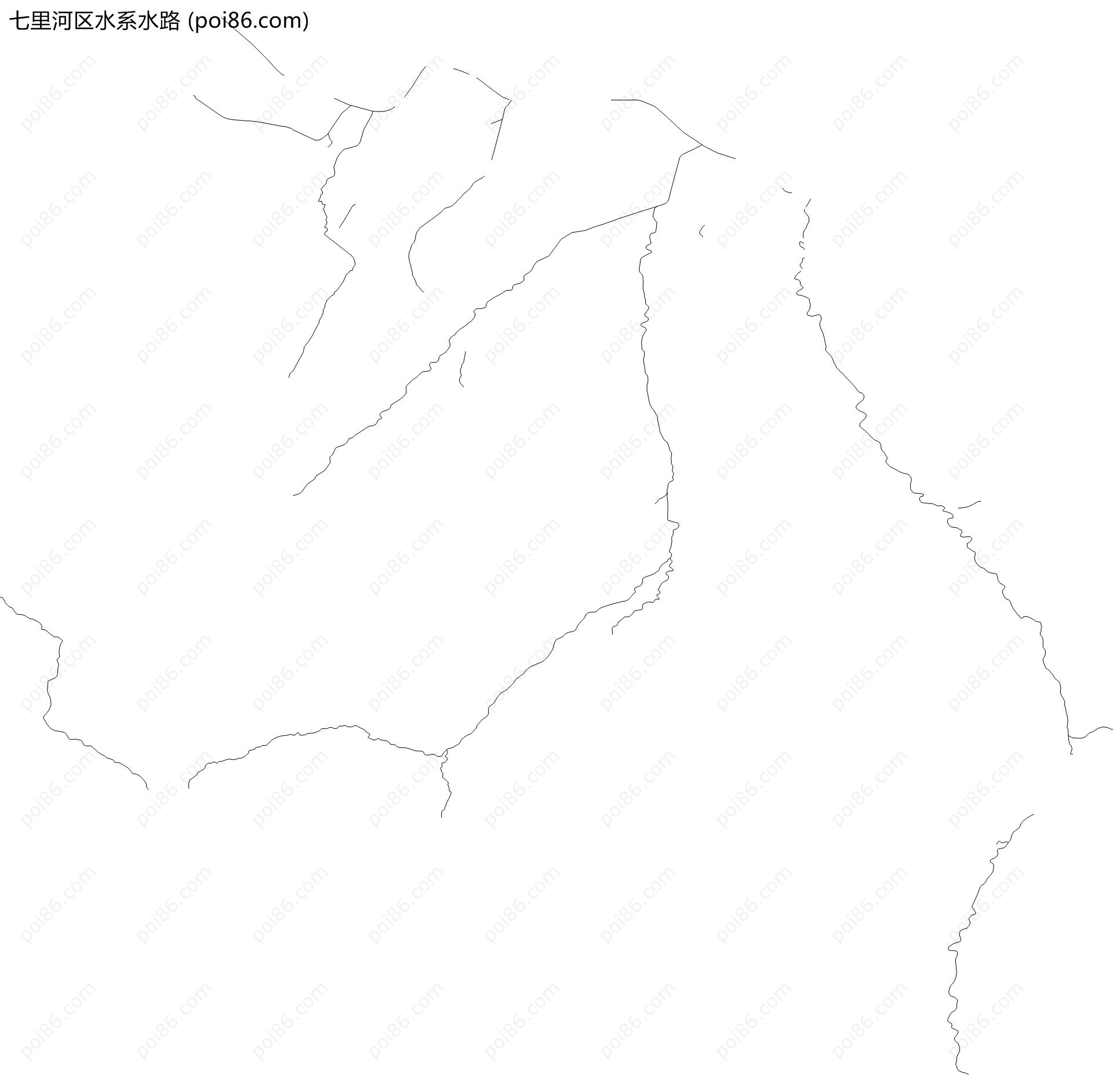 七里河区水系水路地图