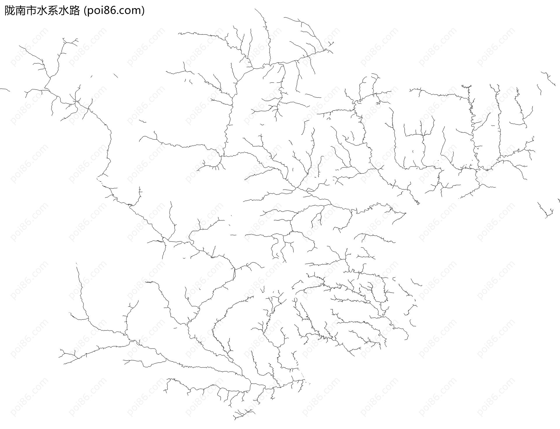 陇南市水系水路地图