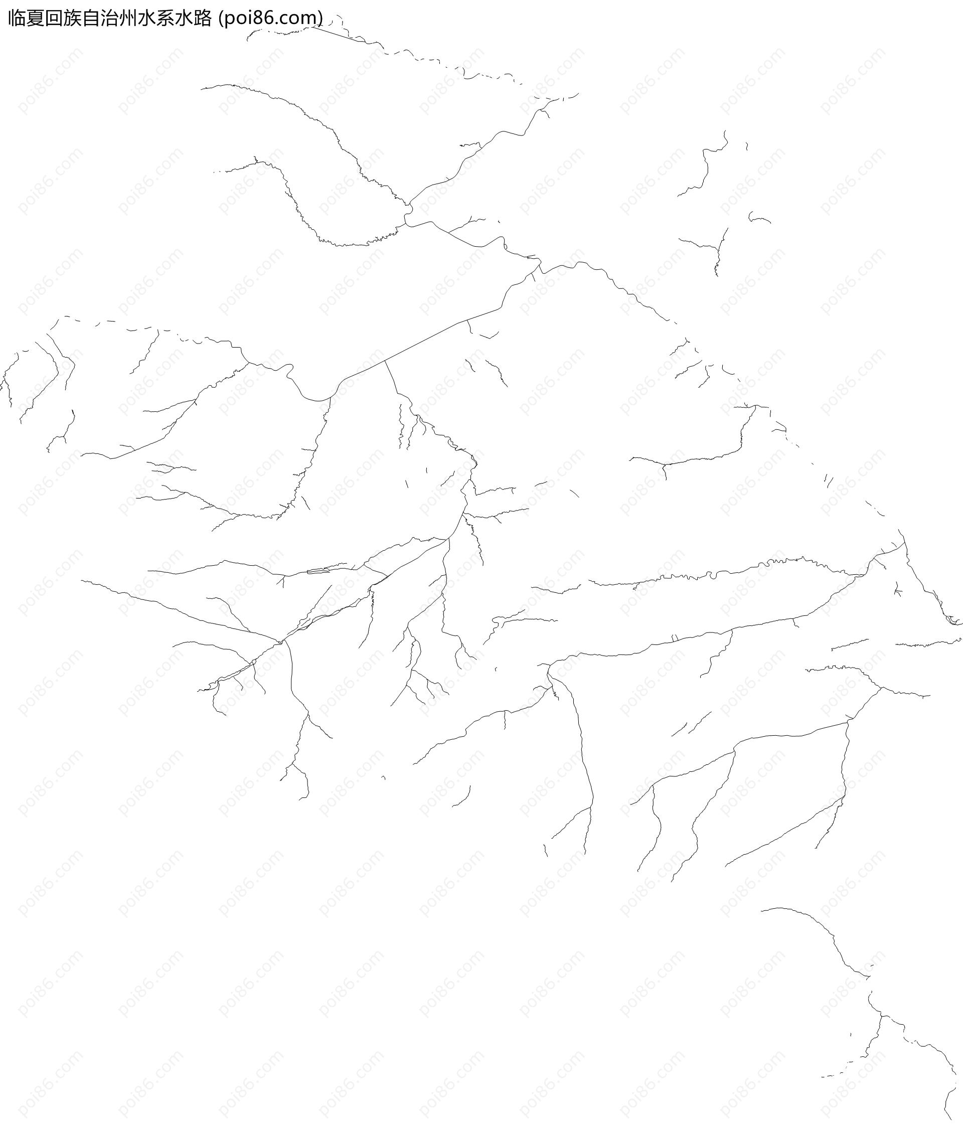 临夏回族自治州水系水路地图