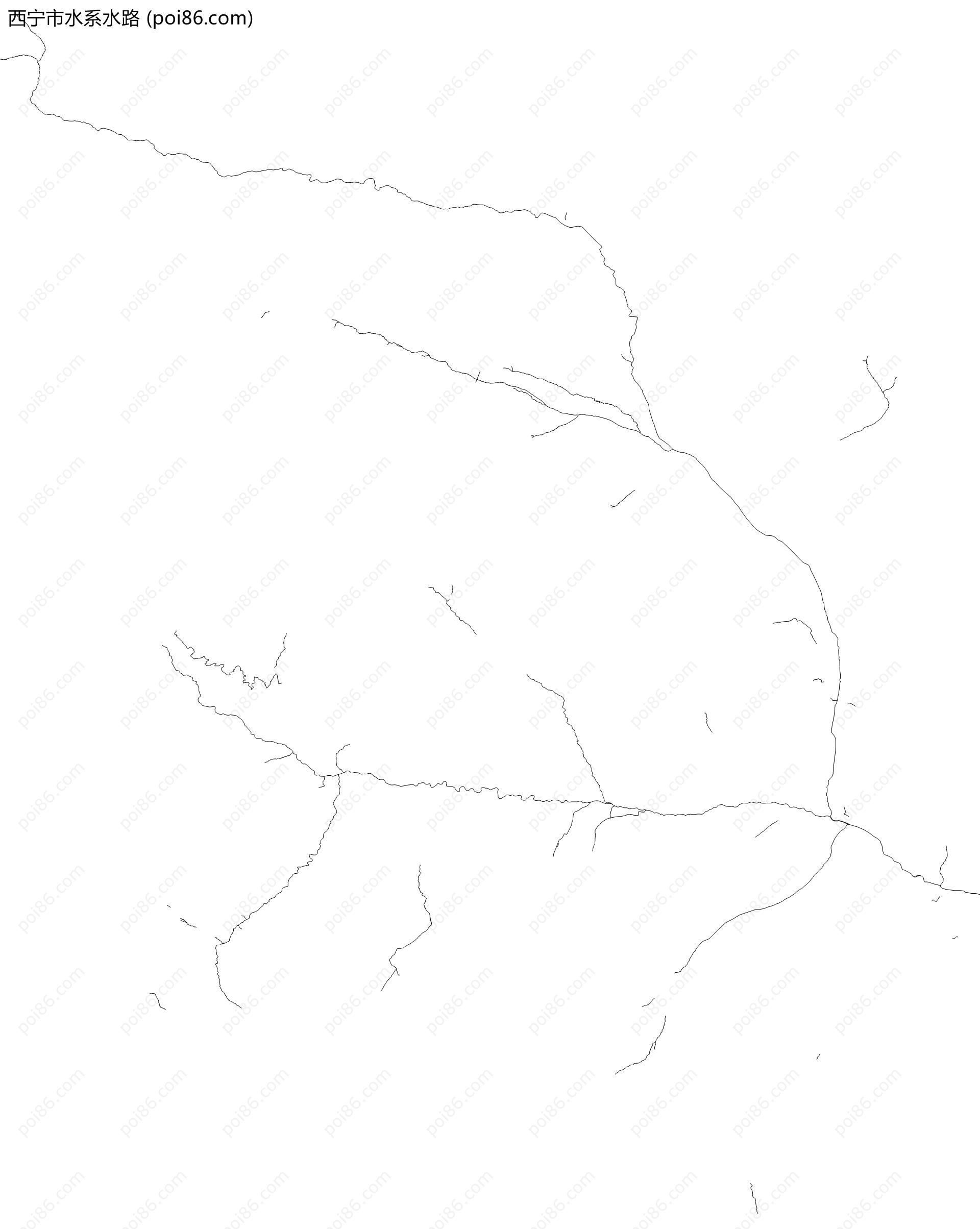 西宁市水系水路地图