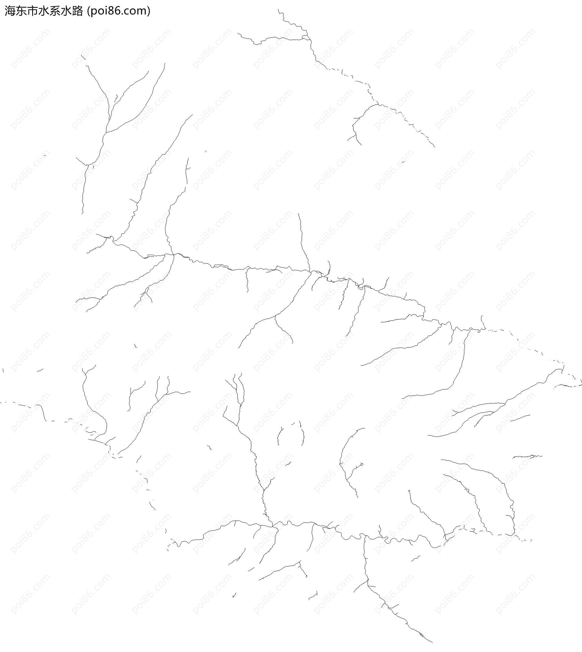 海东市水系水路地图
