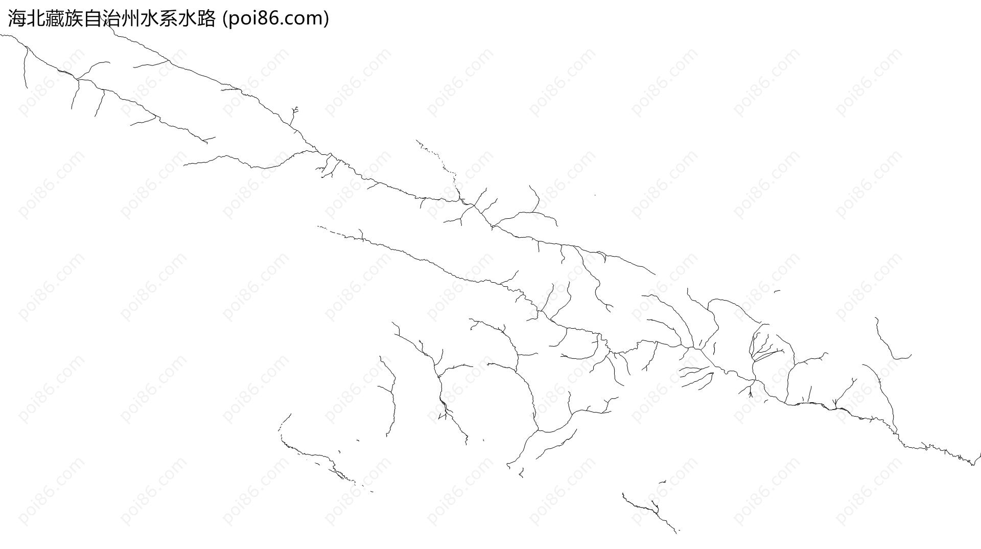 海北藏族自治州水系水路地图