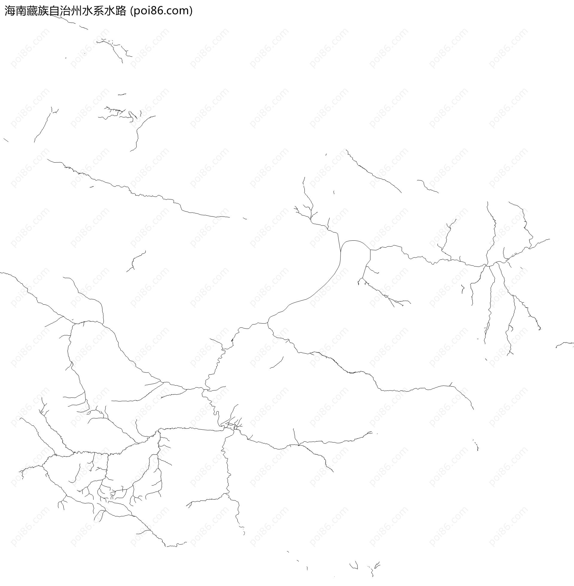 海南藏族自治州水系水路地图