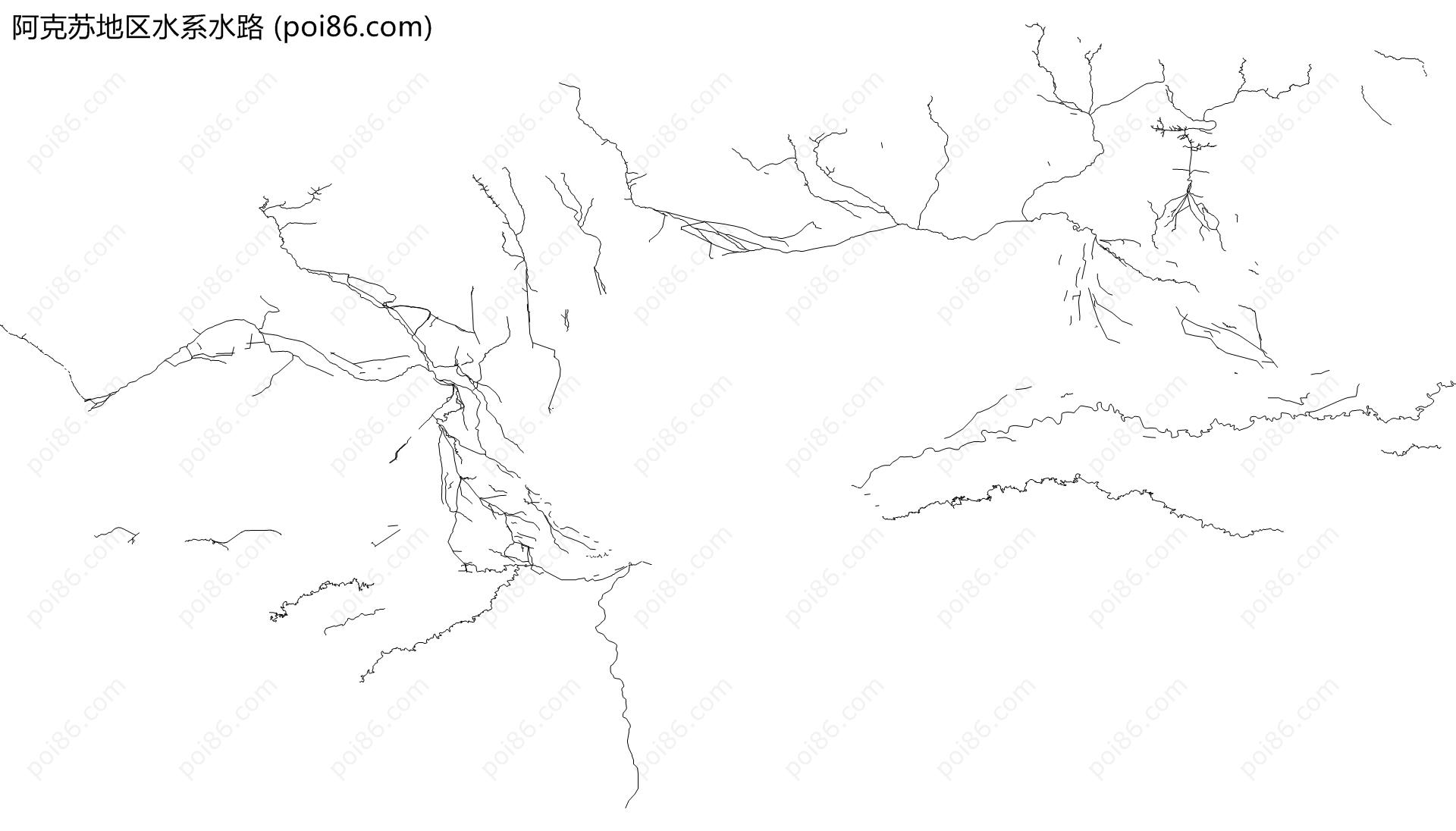 阿克苏地区水系水路地图