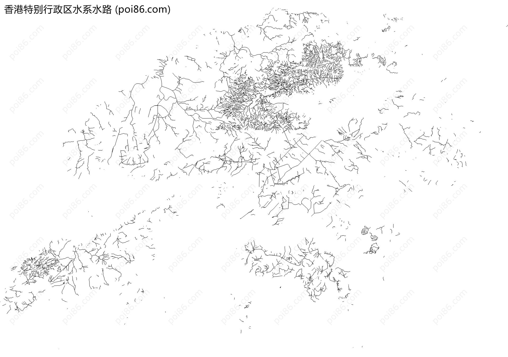 香港特别行政区水系水路地图