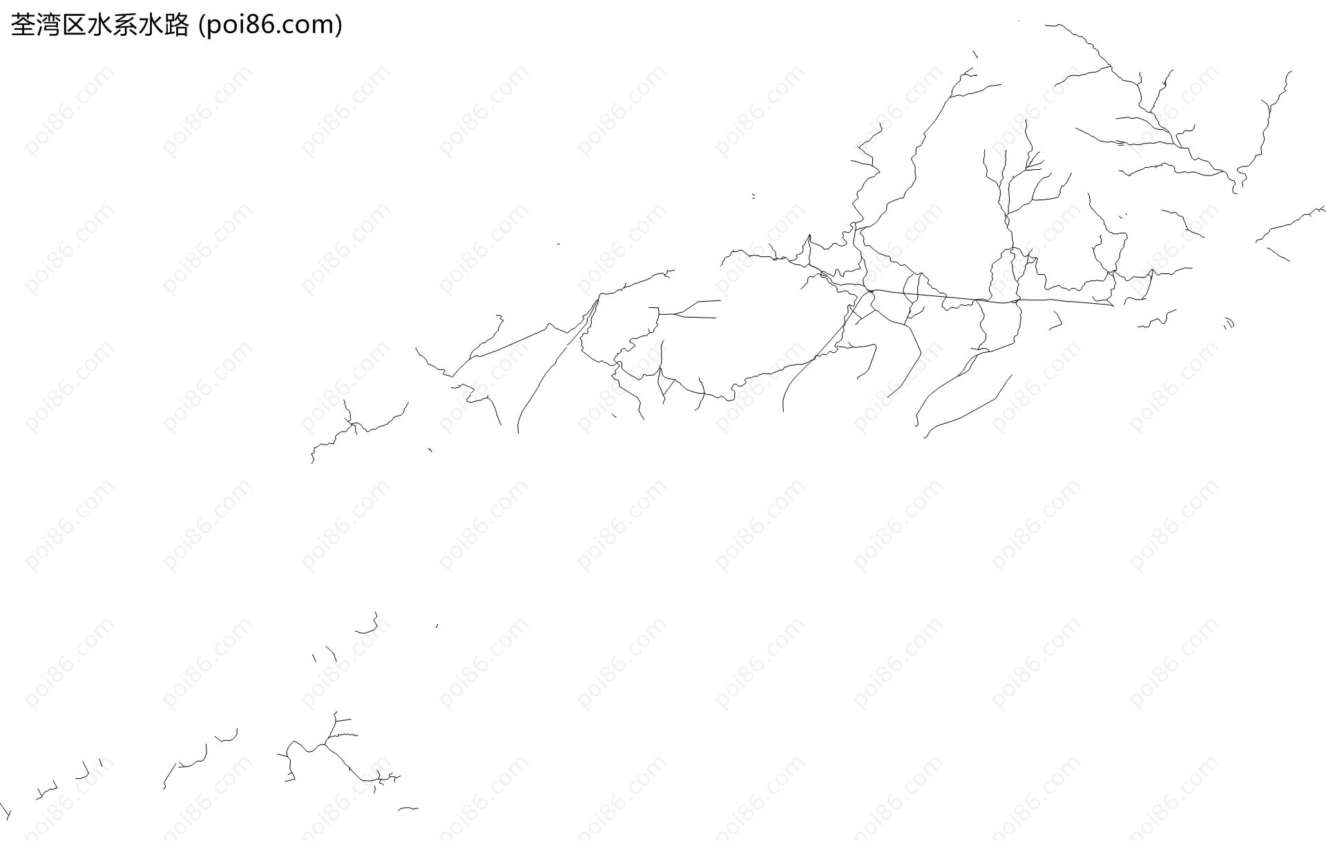 荃湾区水系水路地图