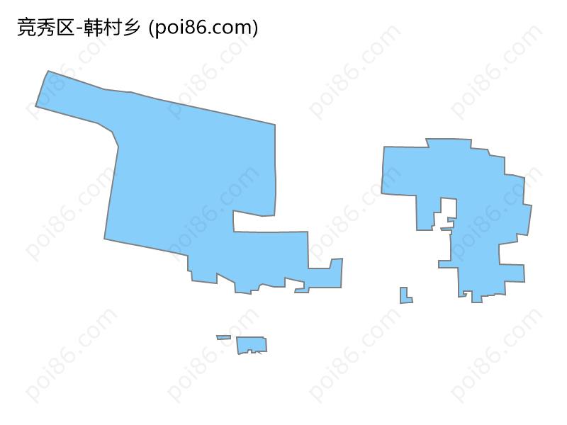 韩村乡边界地图