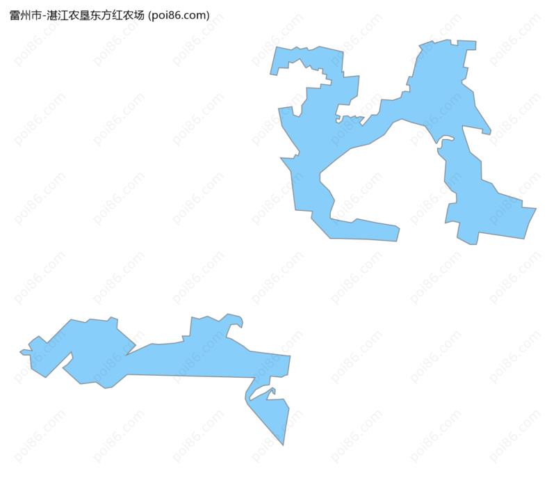 湛江农垦东方红农场边界地图