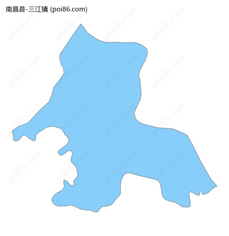 三江镇边界地图