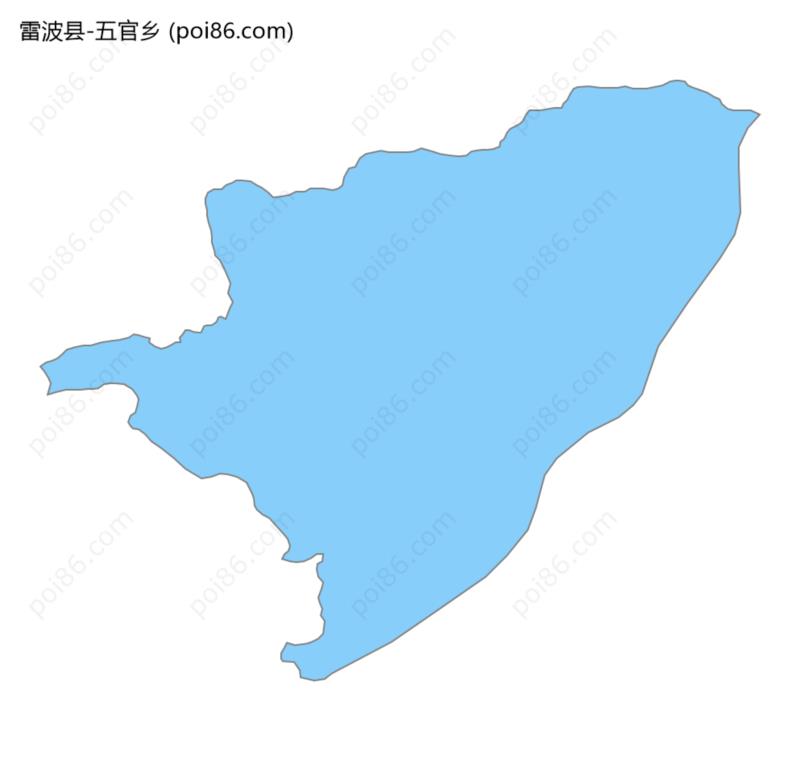 五官乡边界地图