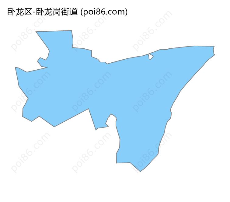 卧龙岗街道边界地图