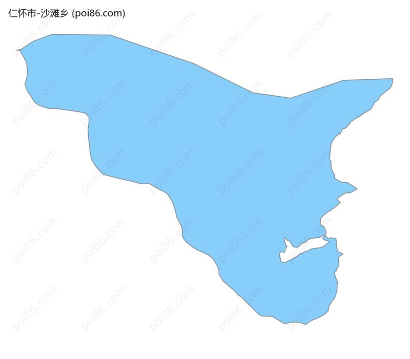 沙滩乡边界地图