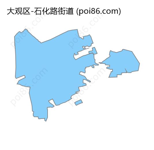 石化路街道边界地图