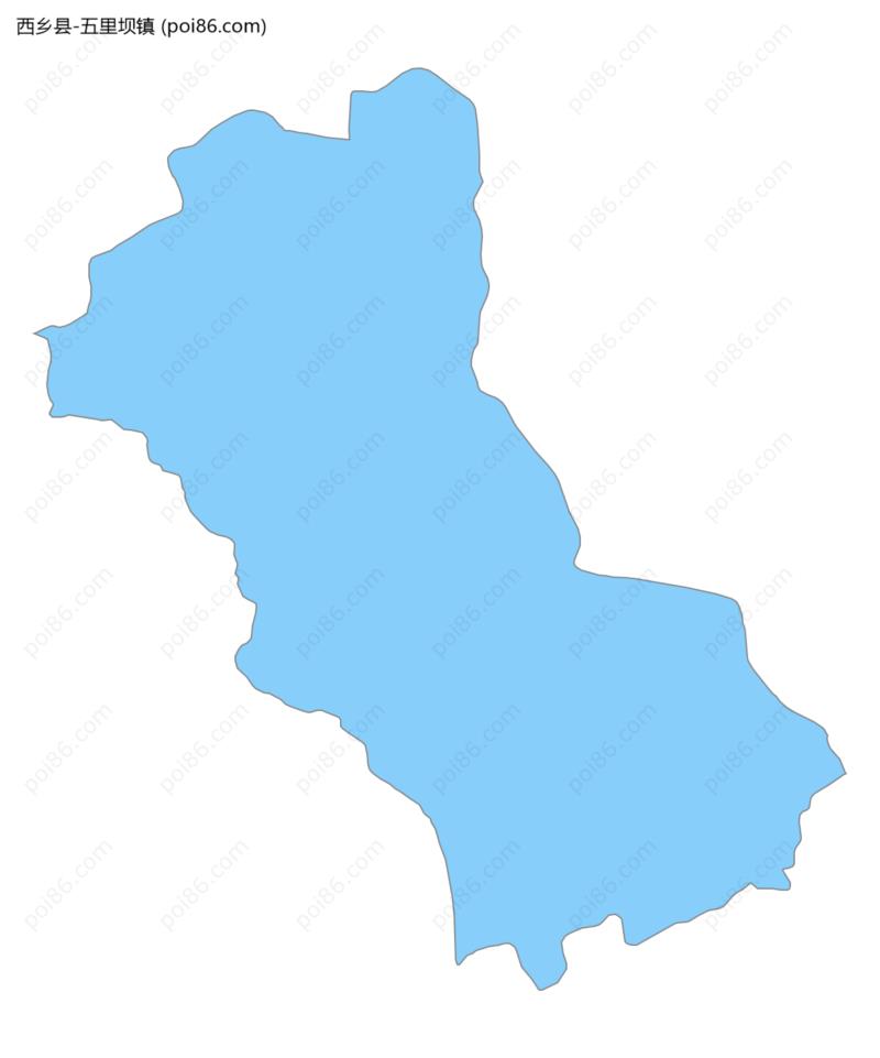 五里坝镇边界地图